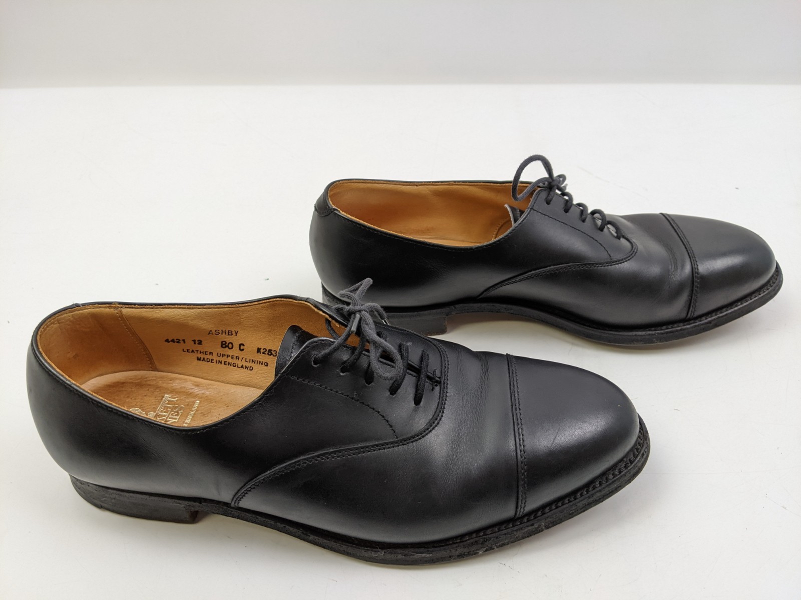 Crockett & Jones Black Leather Ashby Shoes Womens Size 12 Dress Shoes Oxford