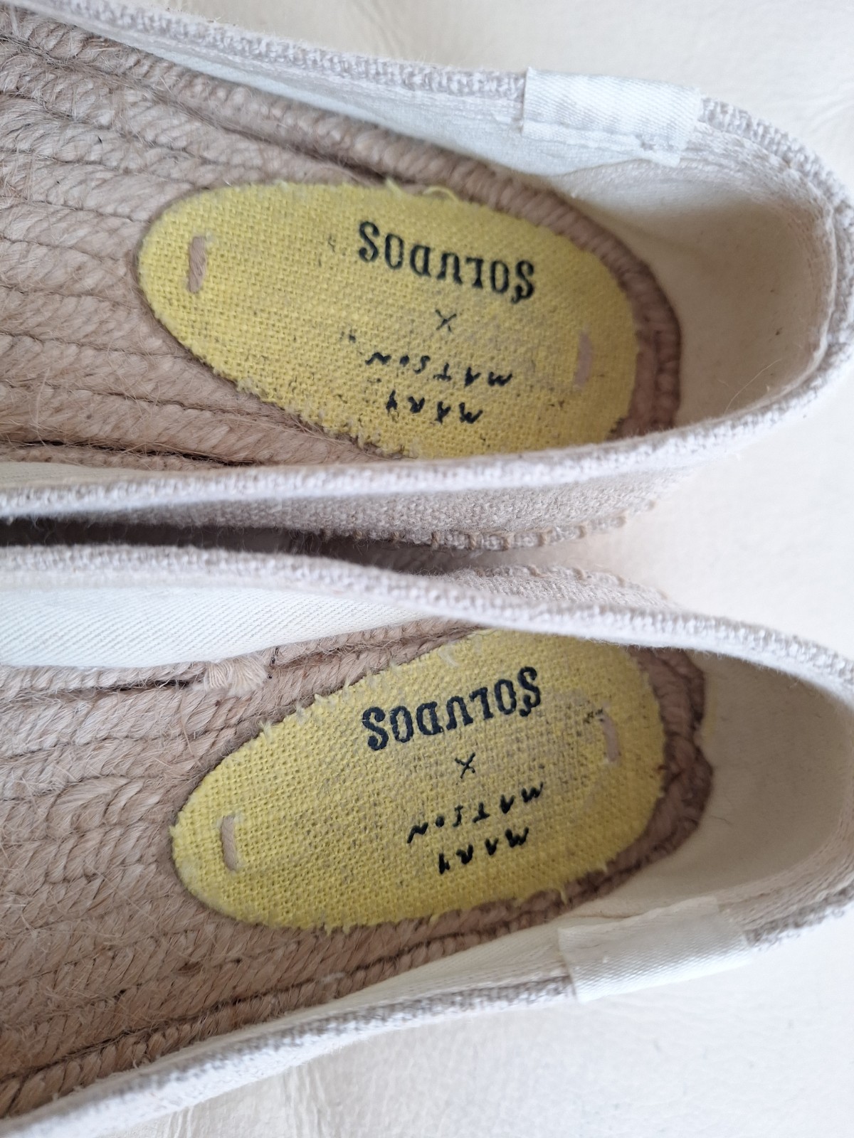 Mary Matson Soludos Sz 7.5 EU 38 UK 5.5 Lobster Crab Beige Canvas Espadrille