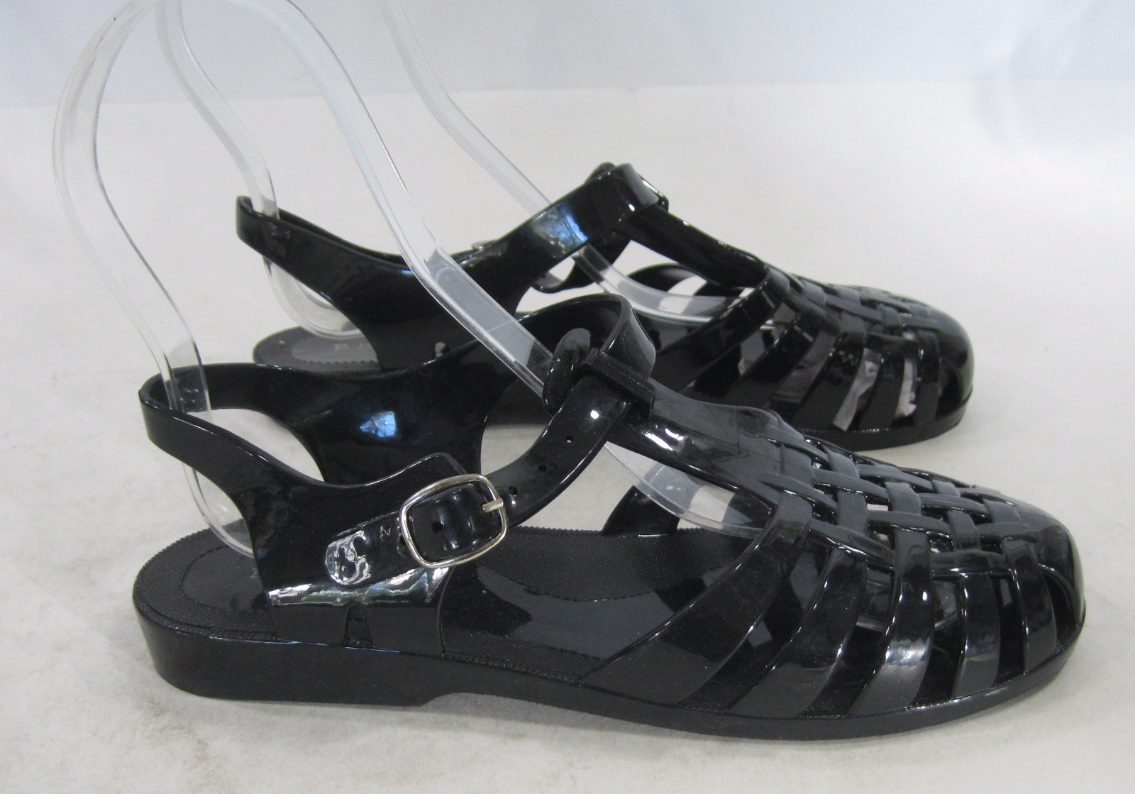 new Black Summer Beach Retro Jellies Jelly Sandal Women Size 7