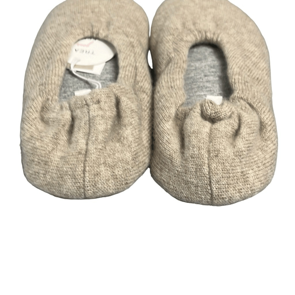 Skin XS 3-4 100% Cashmere Ballet Flats Slippers House Shoes Tan NWT Luxury