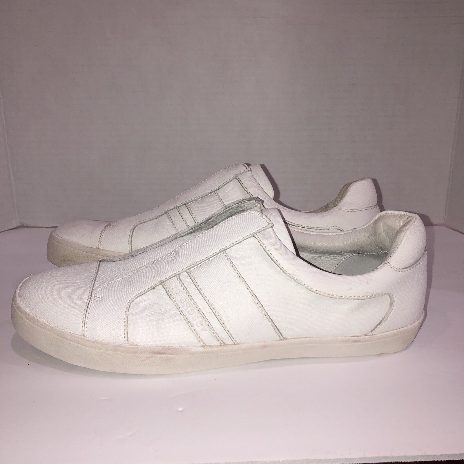 Derek Lam 10 Crosby Laurel Size 8 White Leather Slip on Athletic Sneakers Shoes