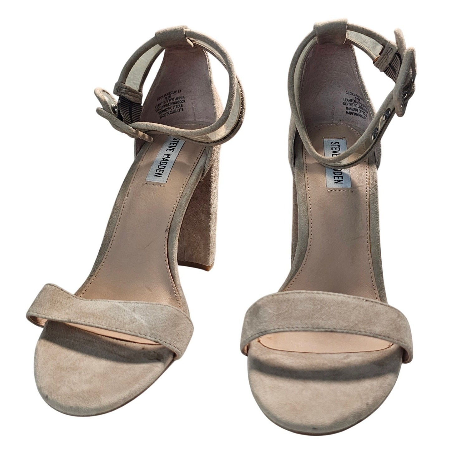 Steve Madden Women’s Suede Cecilia Dress Sandals, Taupe, Size 9 1/2