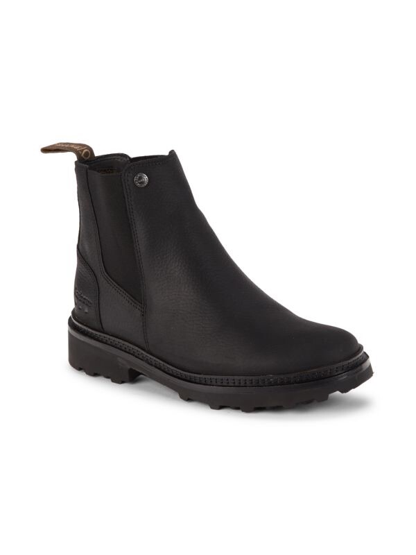 NEW BARBOUR ELLSION BLACK LEATHER CHELSEA LUG UNISEX BOOTS SIZE 6 $230 :