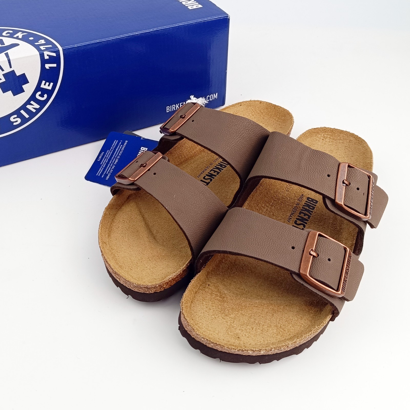 New Birkenstock Arizona Birkibuc Unisex Mocha Shoes EU37-45 With Packaging Box