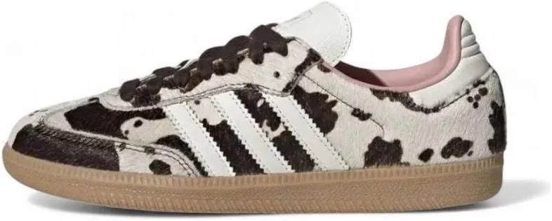 Adidas Samba OG Calf Hair Sneaker Brown/Off White/Pink Cow Print Women’s 9.5 New