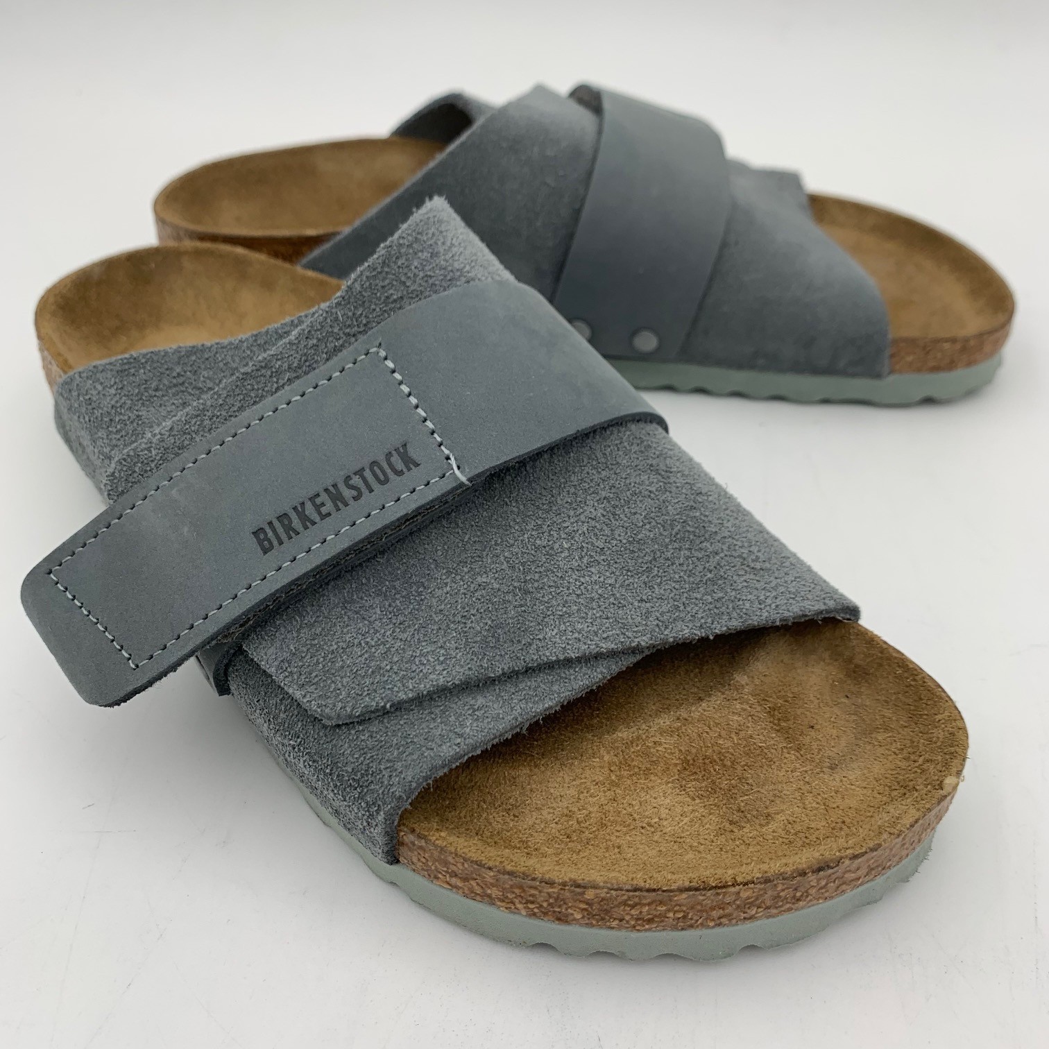 Birkenstock New w/ Box Kyoto Basalt Gray Nubuck/Suede Leather Narrow 1029157