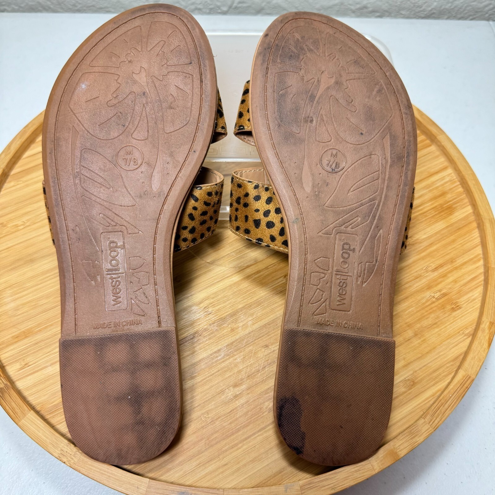 WestLoop Cheetah Print Slides Sandals 7/8 Leopard Boho Resort Beach Pool Summer
