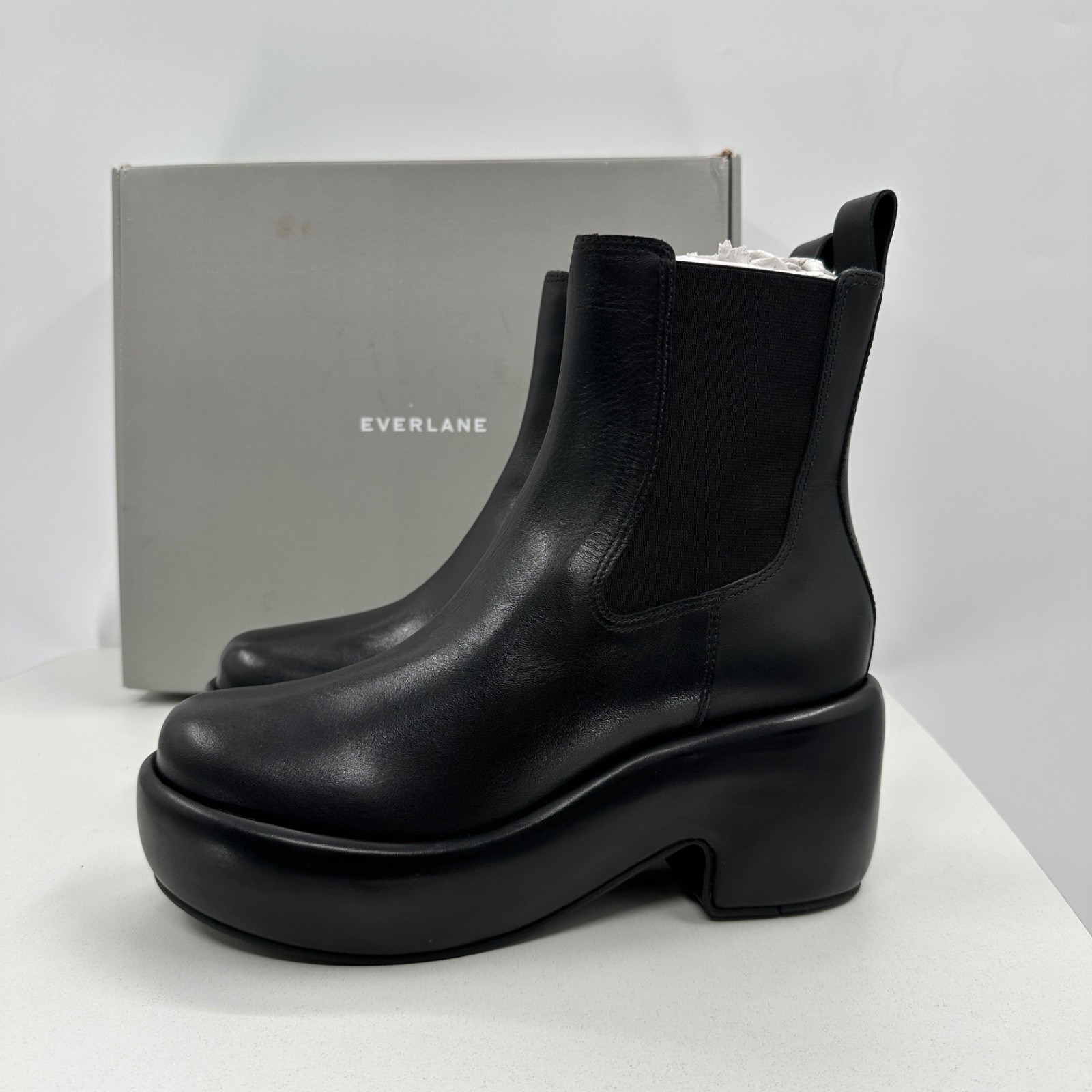 Everlane The Puffa Boot in Black size 10 Chelsea Ankle 3.25″ Chunky Platform