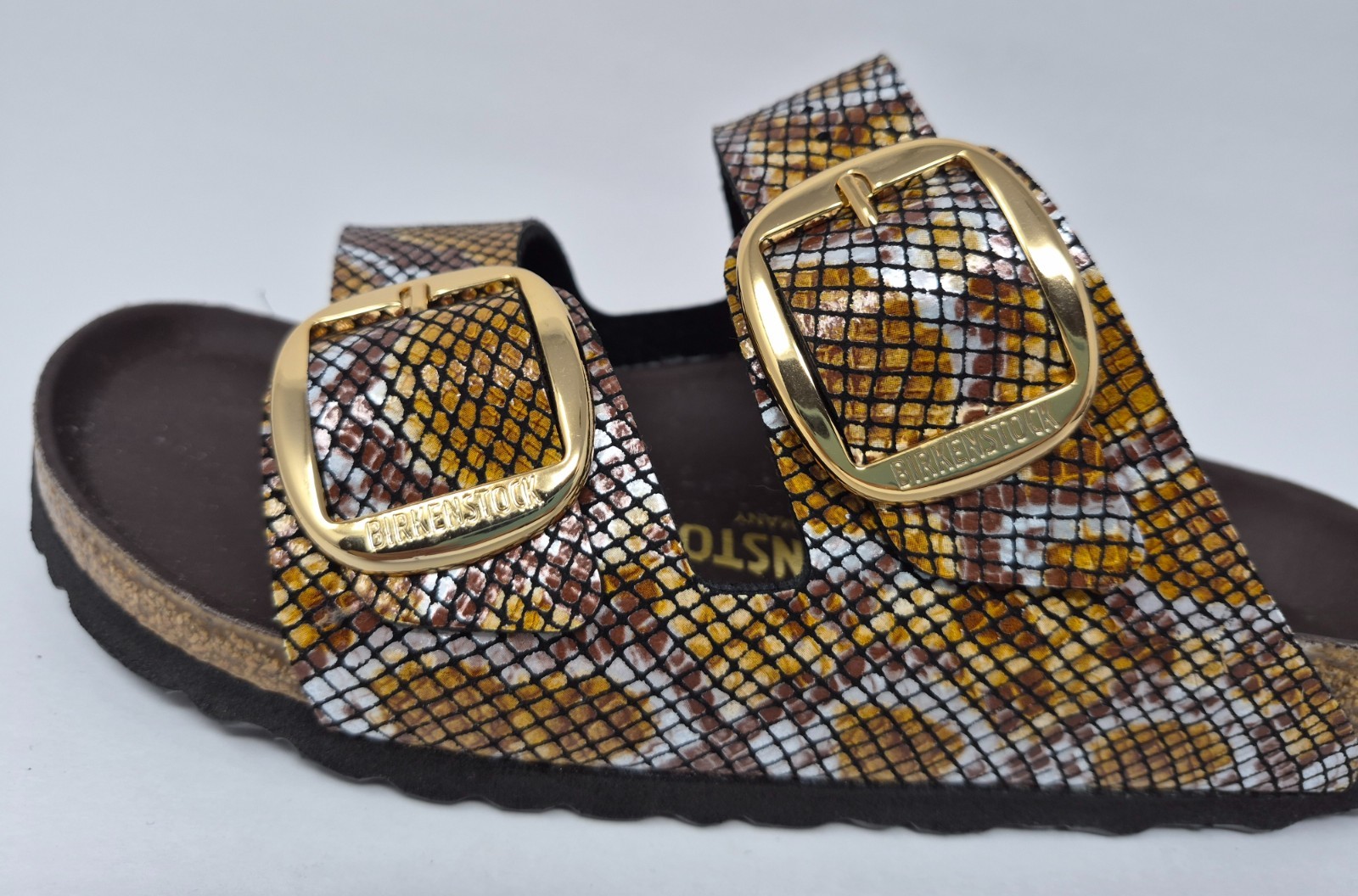 Birkenstock Women’s EU 39 = US 8 Arizona Big Buckle Python Narrow Sandals READ