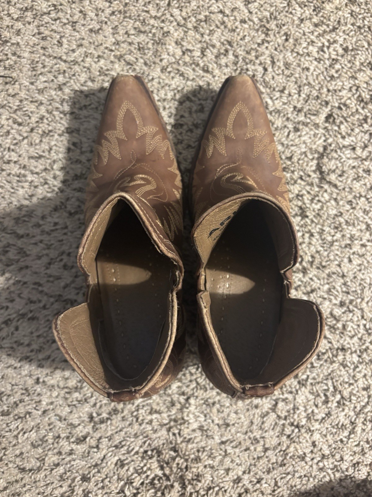 Ariat Ladies Dixon Weathered Brown Western Ankle Boots 10027282 Size 9b