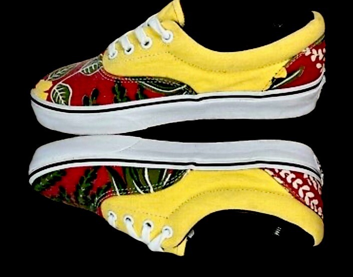 VANS Authentic Van Doren Hawaiian / Red Yellow Women 5 / Men 3.5 Tropical Rare.