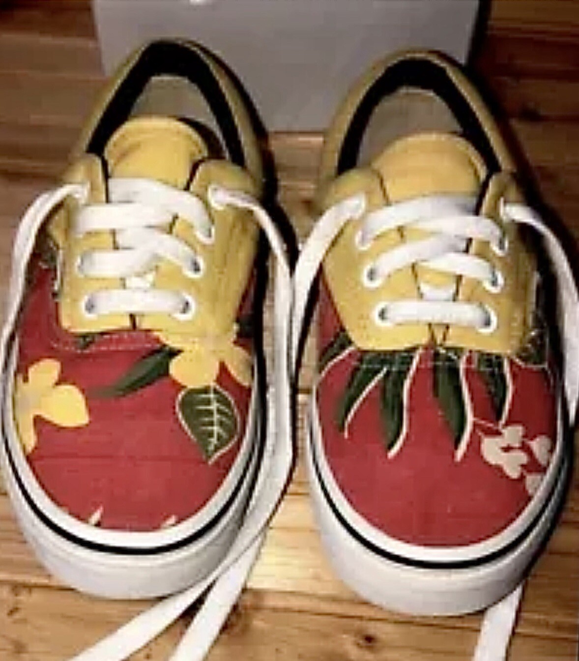 VANS Authentic Van Doren Hawaiian / Red Yellow Women 5 / Men 3.5 Tropical Rare.
