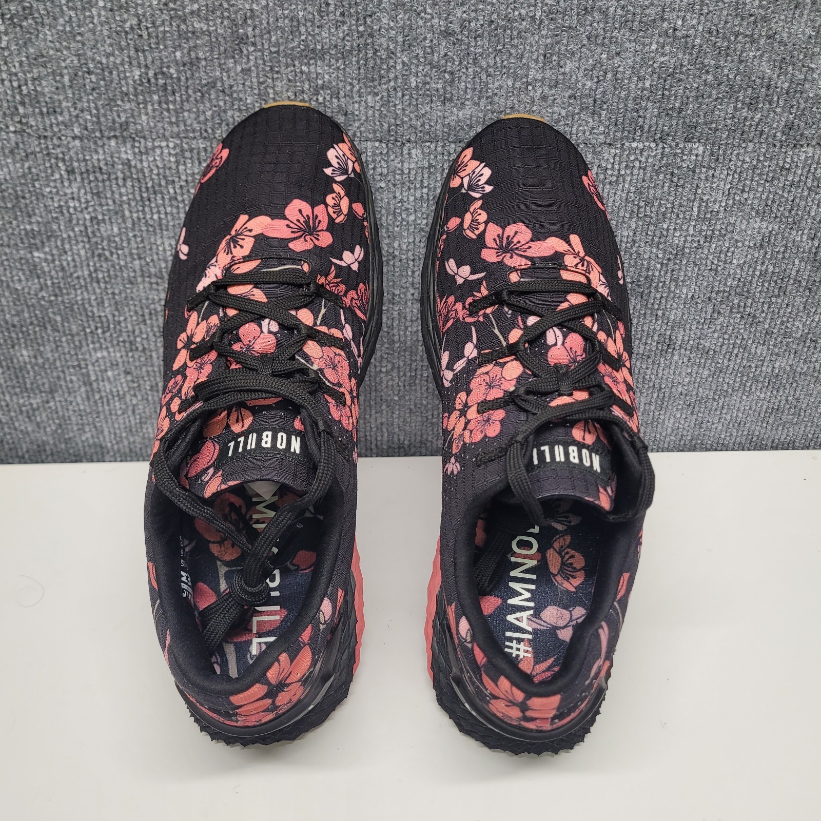 Retired NOBULL Ripstop Runners Black Cherry Blossom Sneakers WM Sz 12/Men 10.5