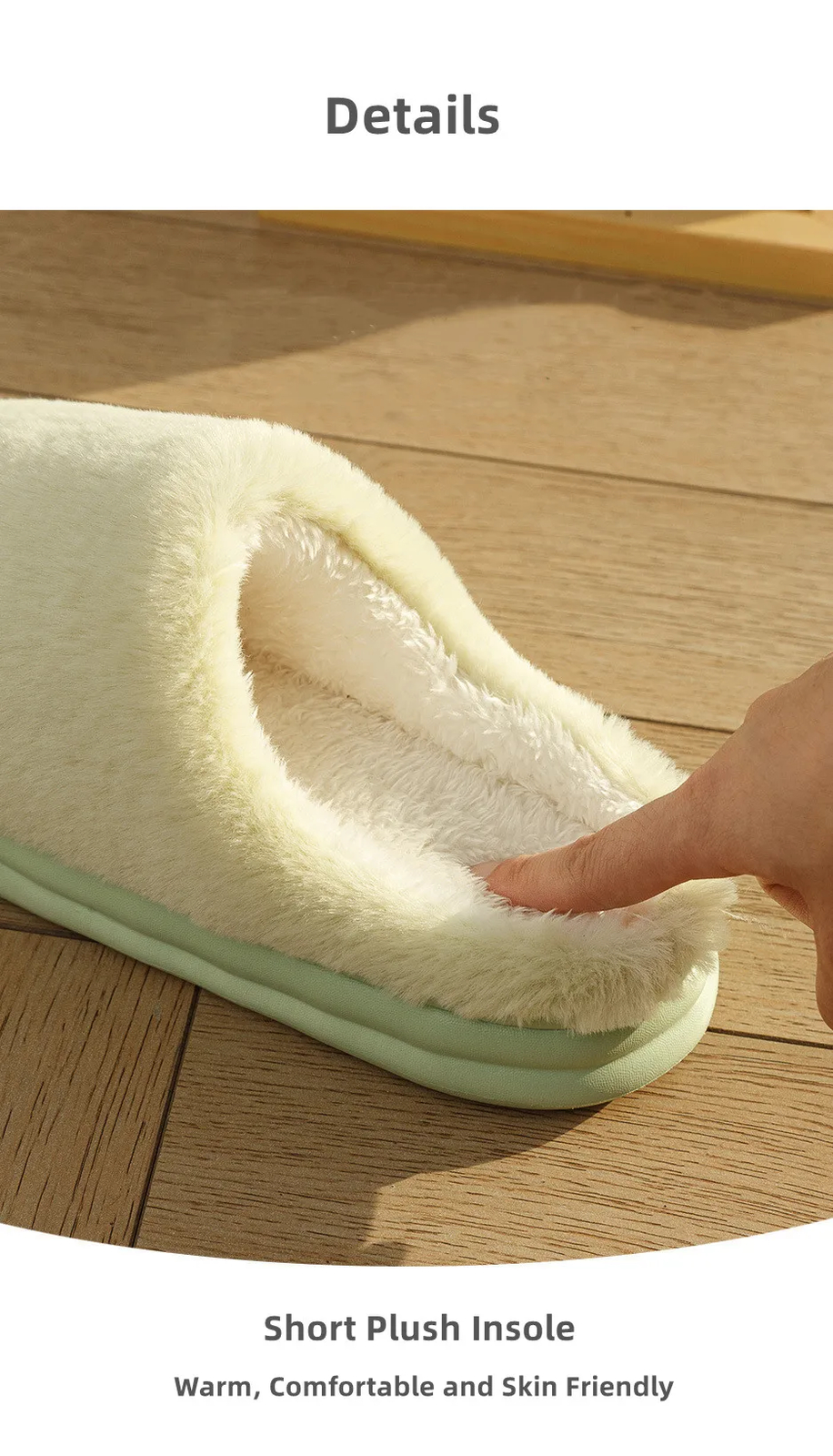 Winter Plush Slippers New Soft Platform Fluffy Slides Comfort Concise Anti Slip