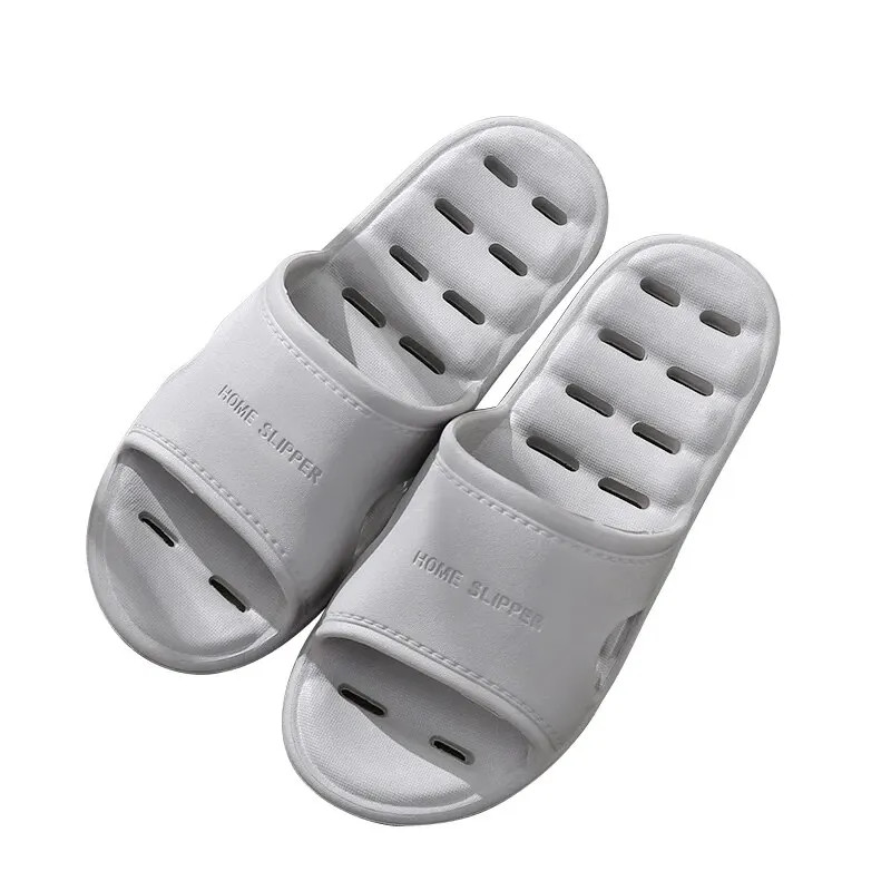 Unisex EVA Non Slip Soft Bottom Leaking Shower Man Woman Home Slippers Punching