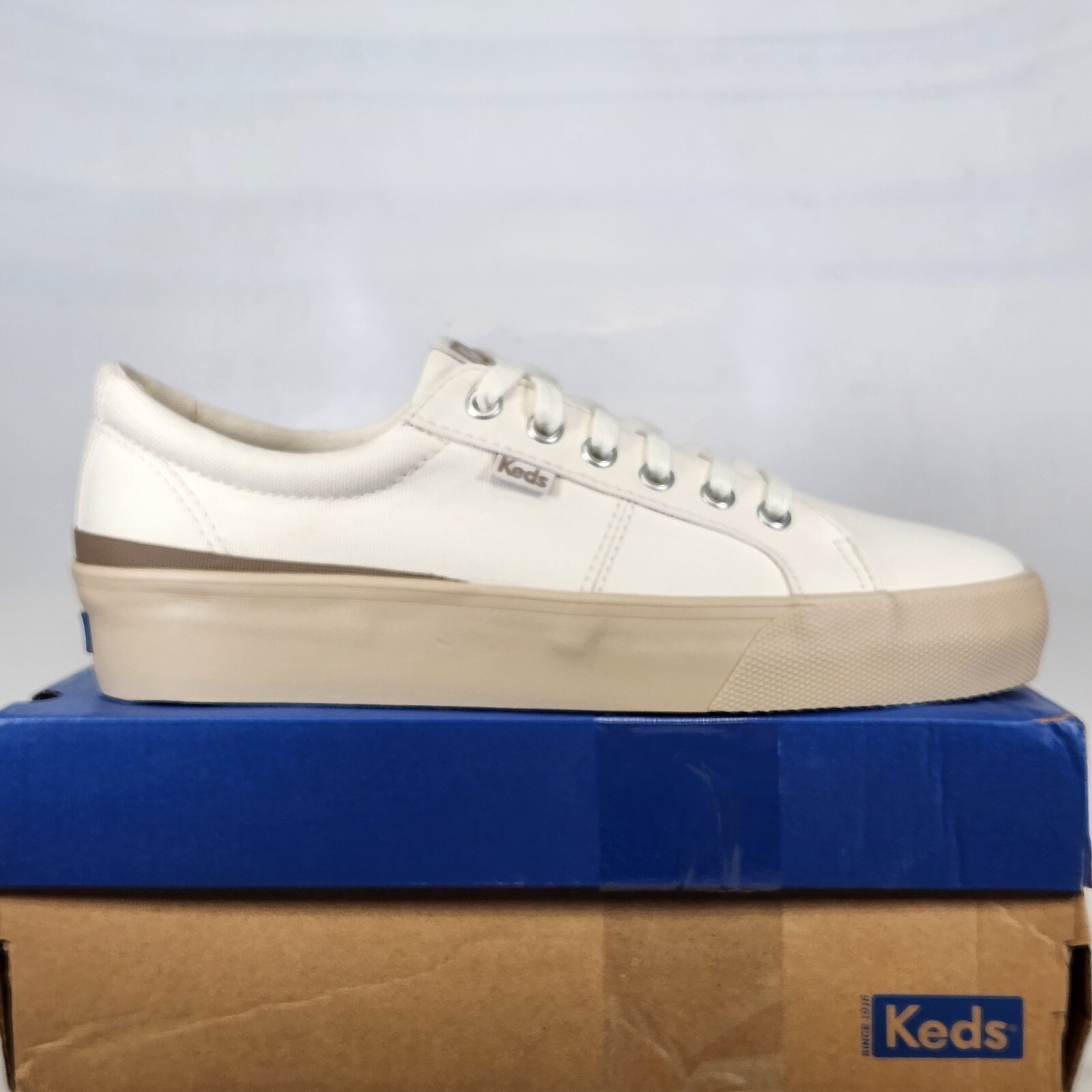 Size 9 – KEDS Jump Kick Duo – Snow White / Beige – Womens