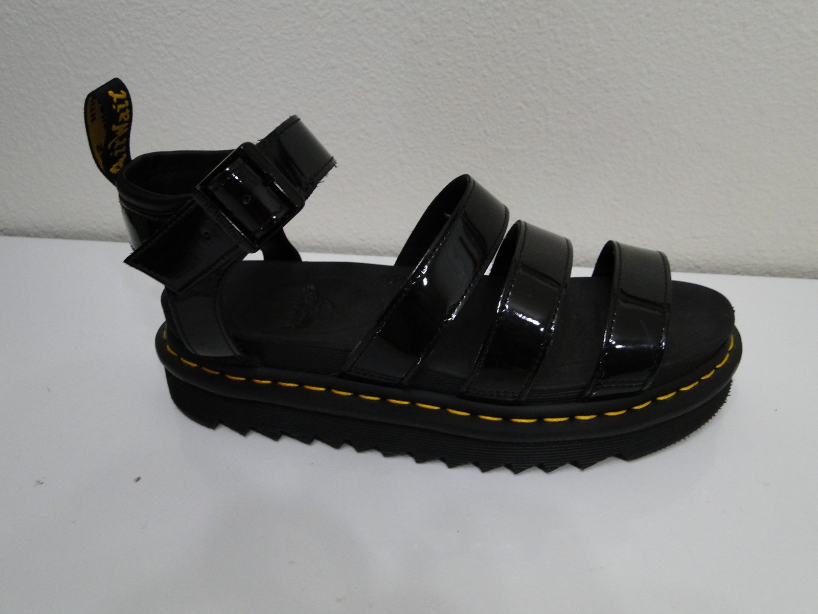 Dr Martens Blaire Black Patent Lightweight Chunky Platform Sandals Uk 6.5 Eu 40