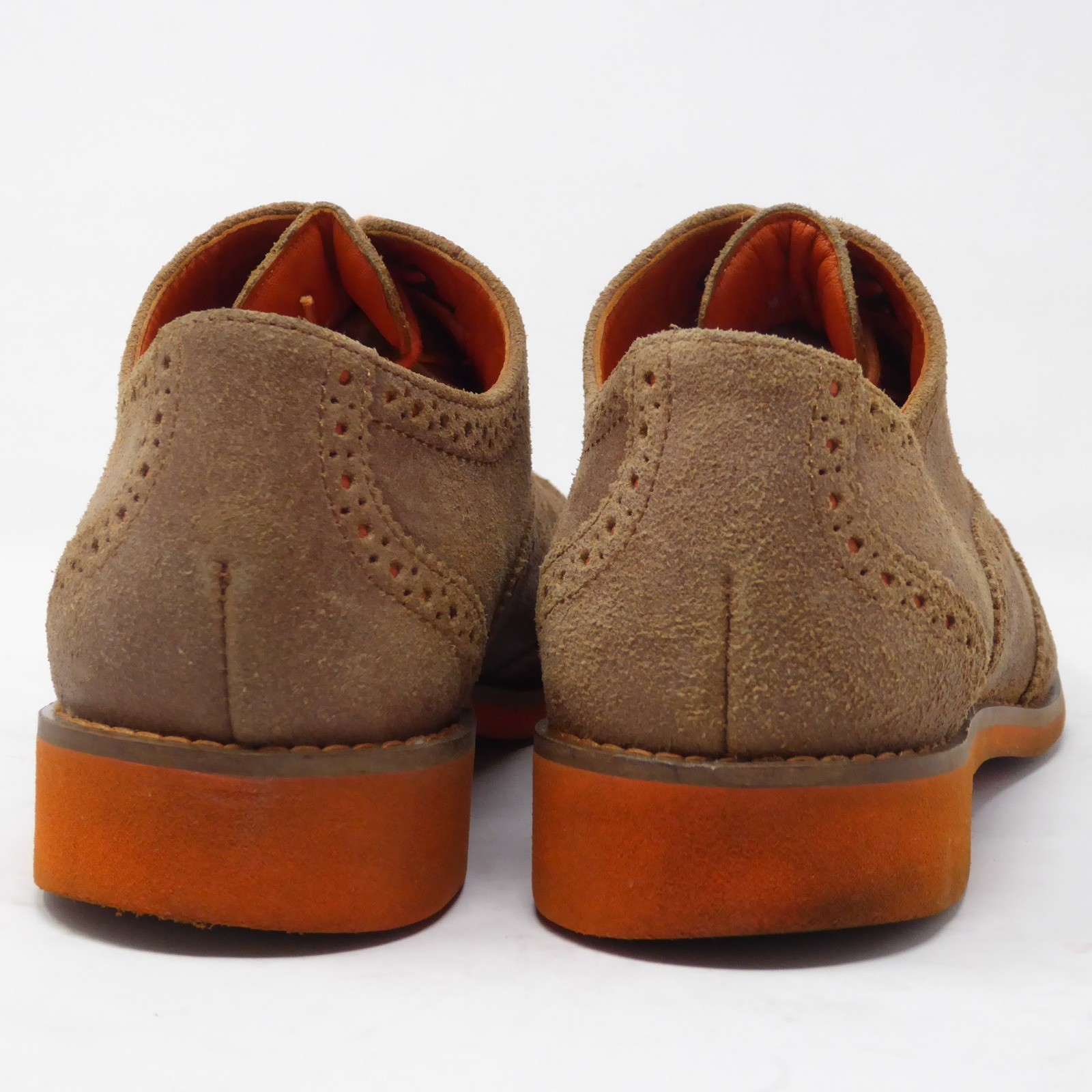 Cole Haan Womens Alisa Sequoia Oxfords Brown Suede Wingtip Brogue Orange 7.5B
