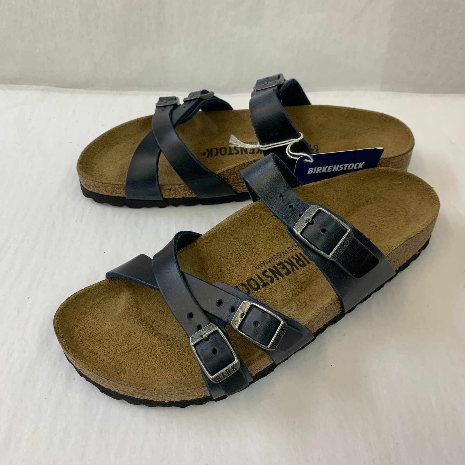 Birkenstock New w/o Box Franca Blue Oiled Leather Regular Width – Select Size