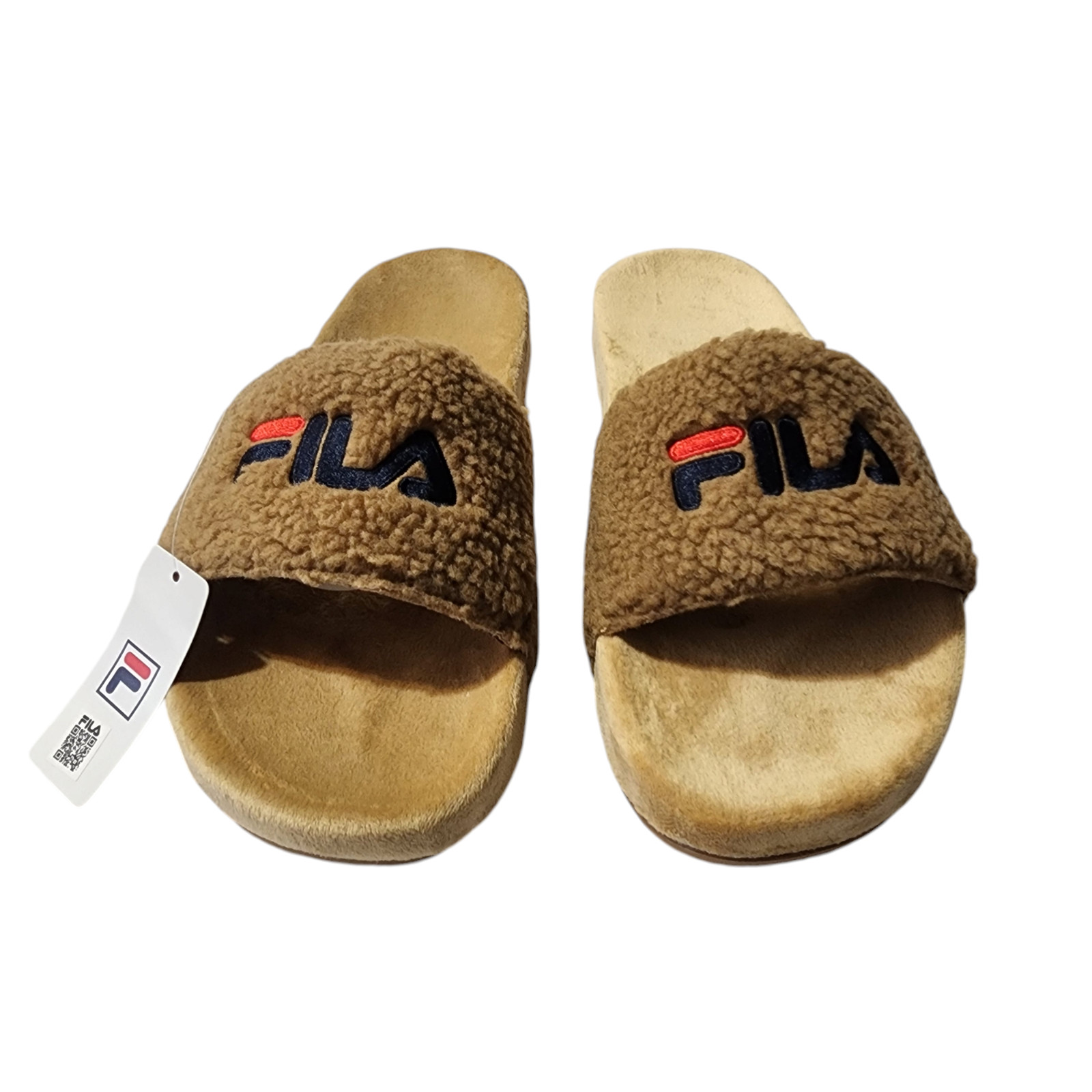 Fila Fuzzy Drifter Women Slide Sandals Brown Size 9