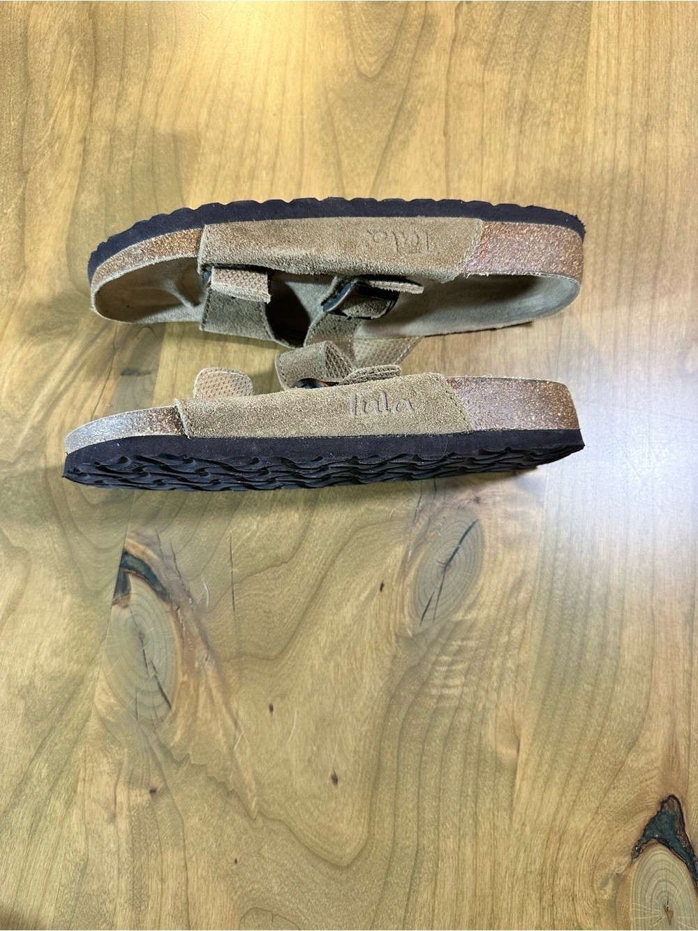 Tula by Birkenstock Taupe Suede Double Strap Sandals Size 6.5 ( 37.5)
