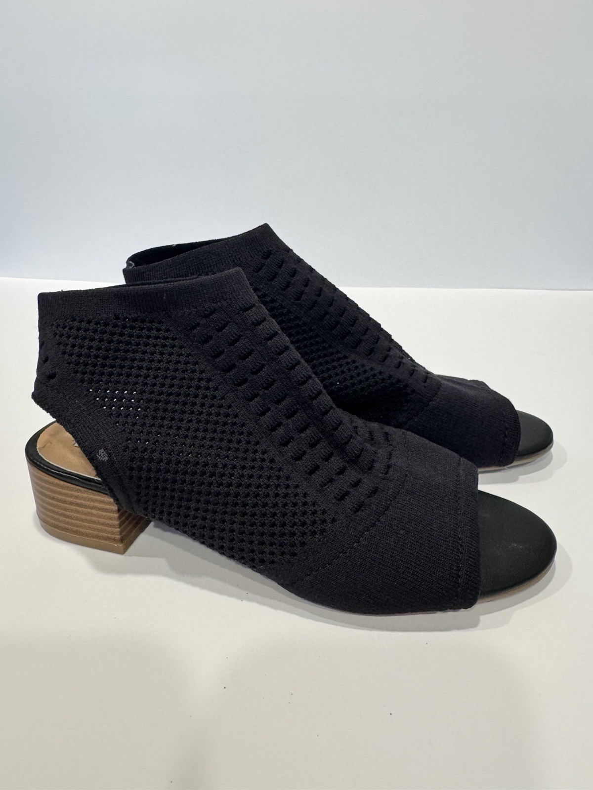 Steve Madden Black Textile Ankle Boots | Low Block Heel Sz 3