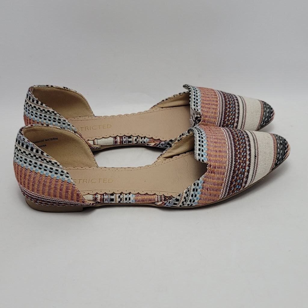 Women’s Restricted Multicolor Woven D’orsay Pointed Toe Flat Shoes Size 9