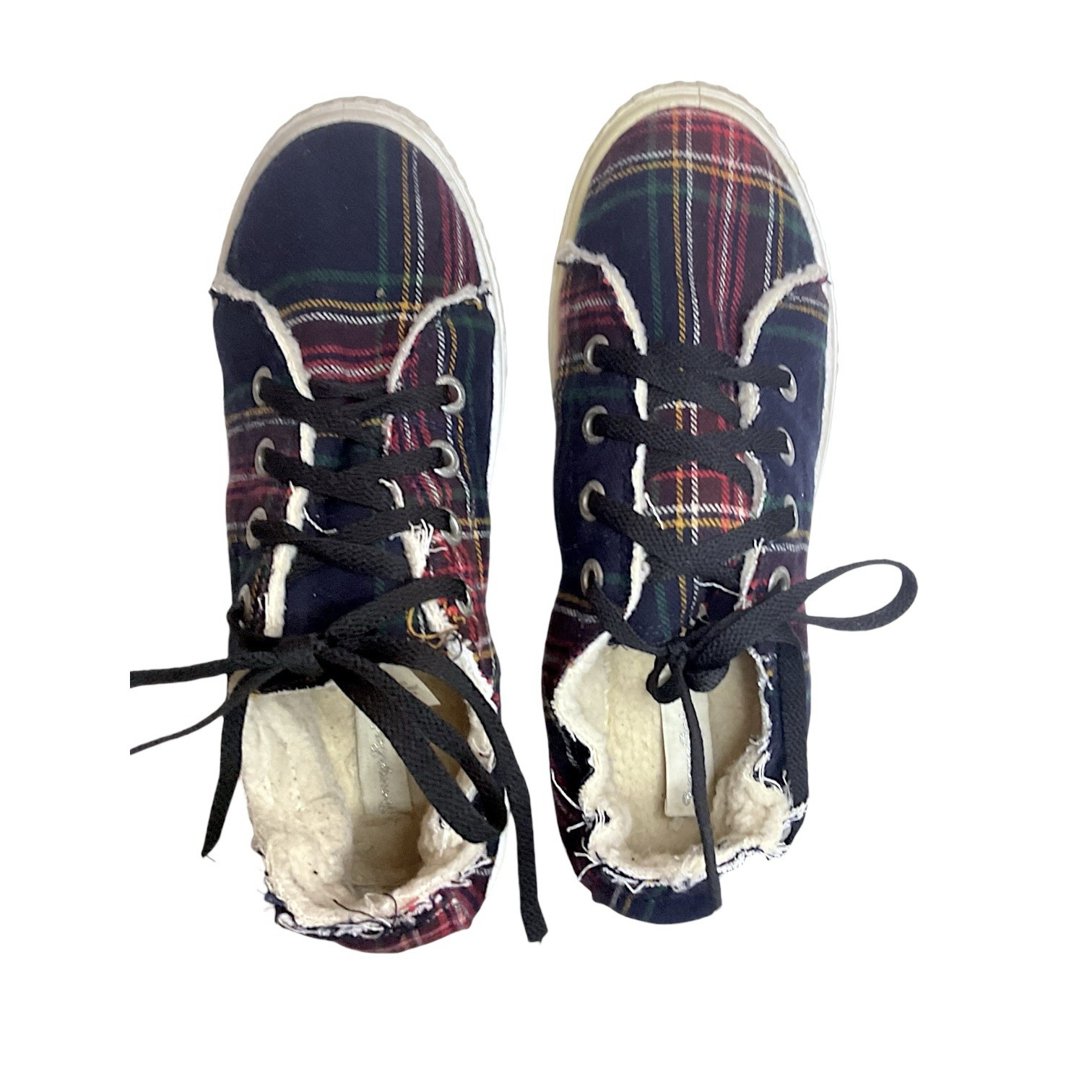 Tommy Bahamas Plaid Insulated Sneakers Memory Foam Size 8.5M