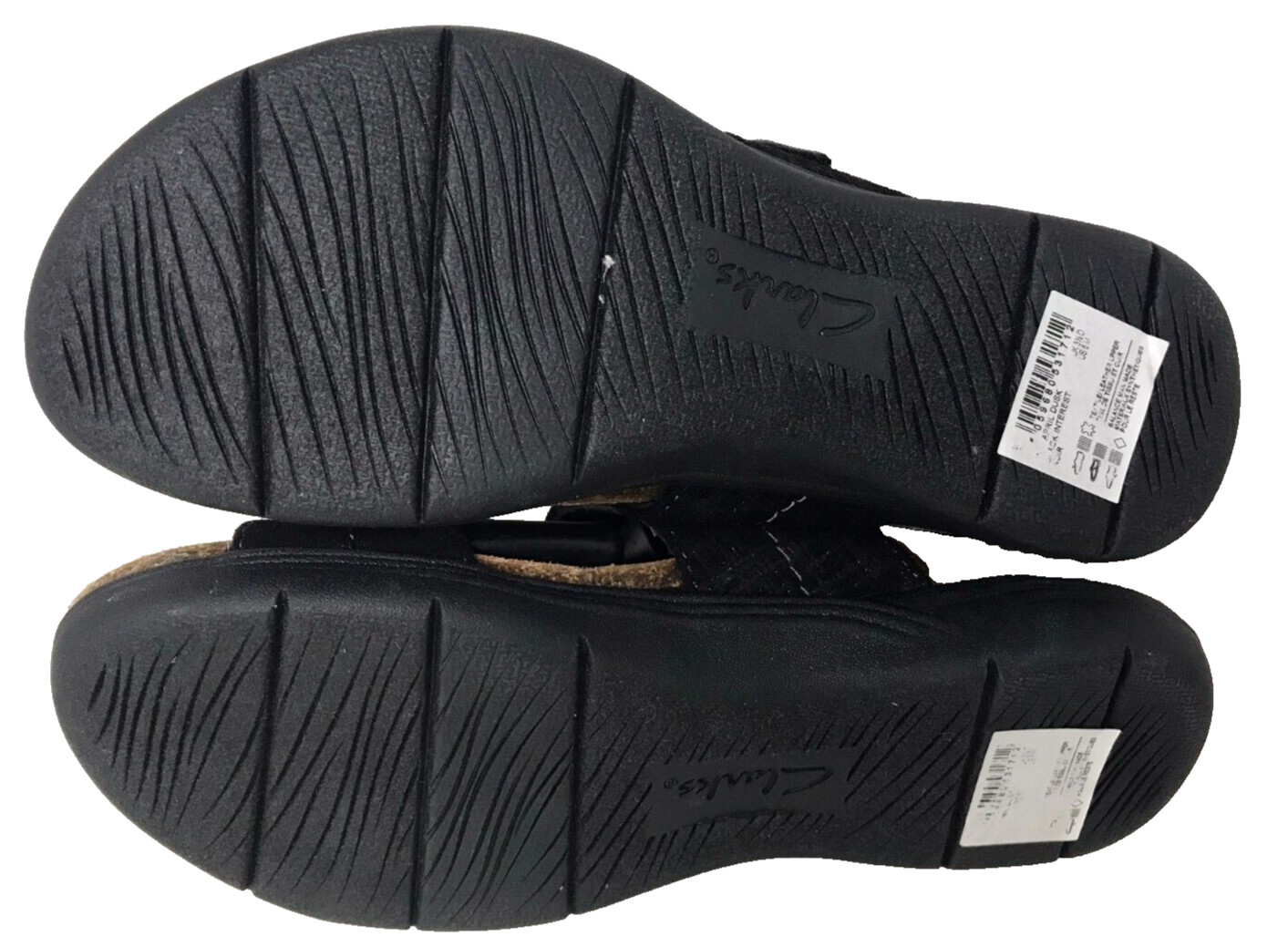 Clarks Women’s April Dusk Slip On Double Strap Slide Sandals Black Size:10 187ST