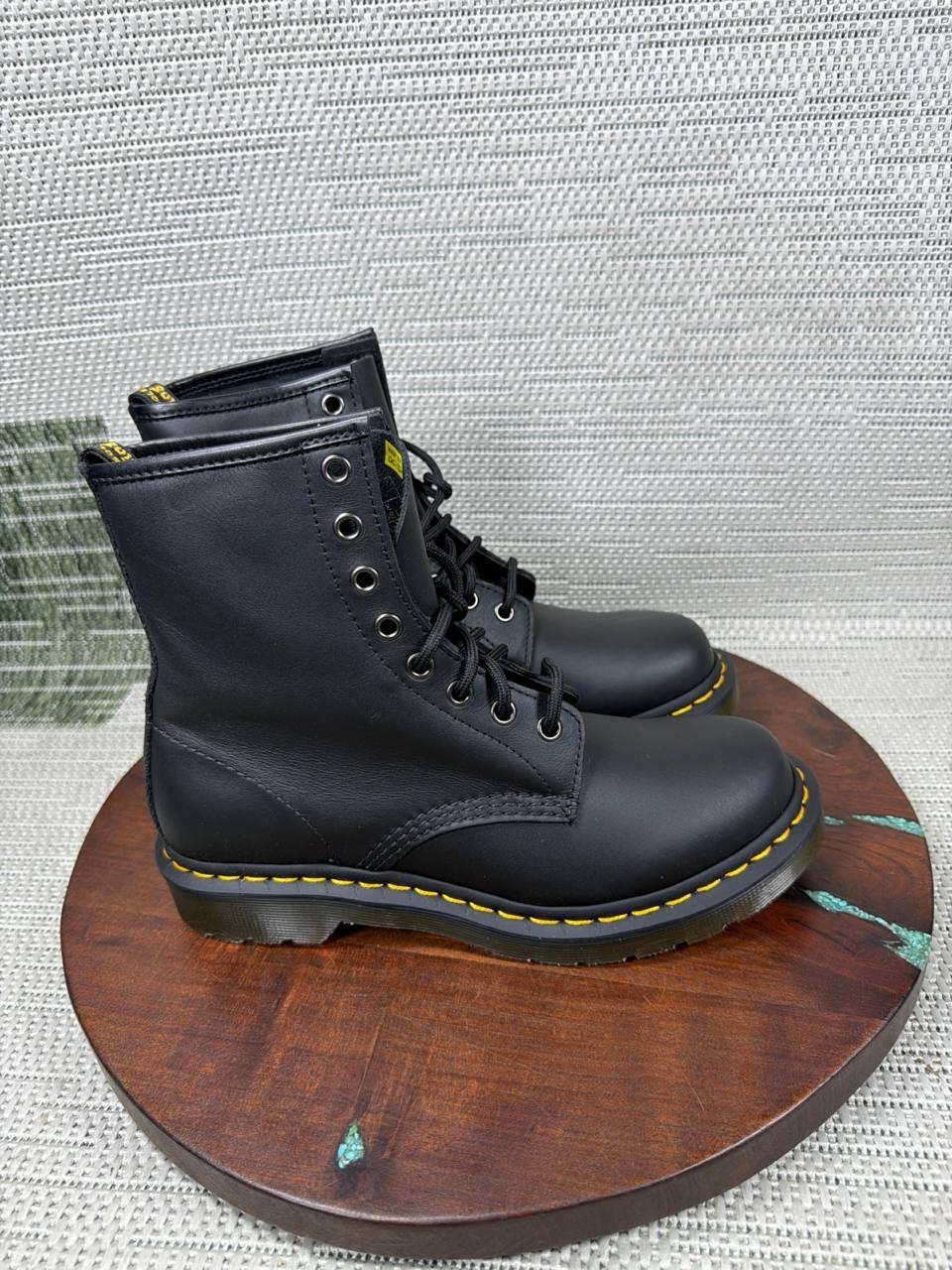 Dr Martens Boots Womens Size 8 Us 1460 Soft Toe Work Black Smooth Leather Ankle