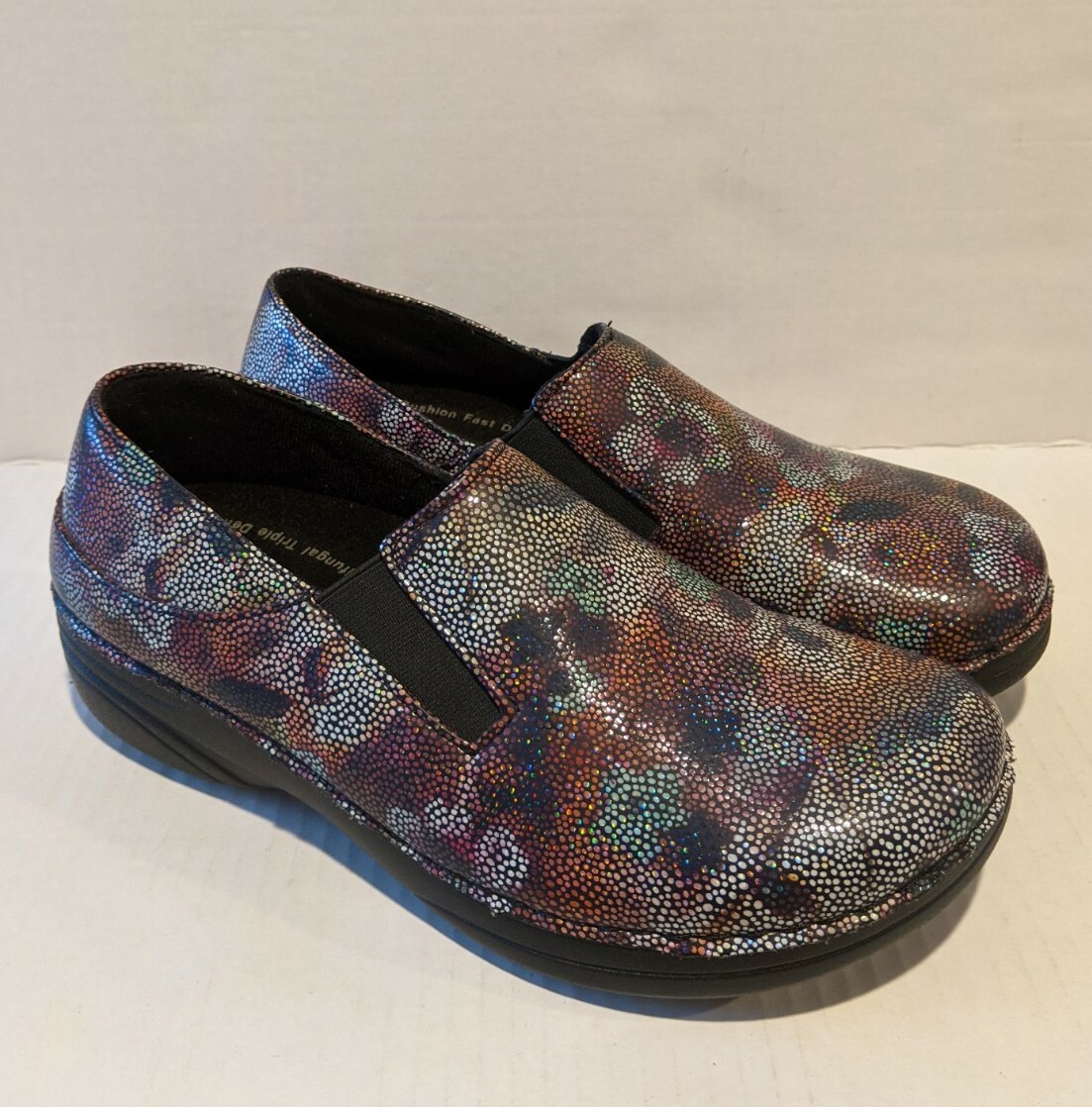 Spring Step Womens Sz 6.5M Freesa Mosaic Floral Flowers Non Skid Resistant Clogs