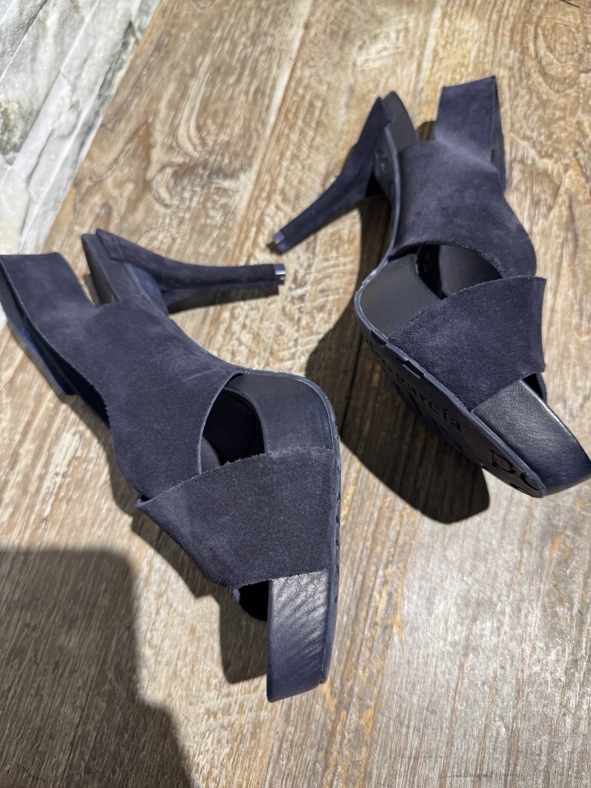 Pedro Garcia Blue Heels EUC 38.5 US 8.5 Shoes