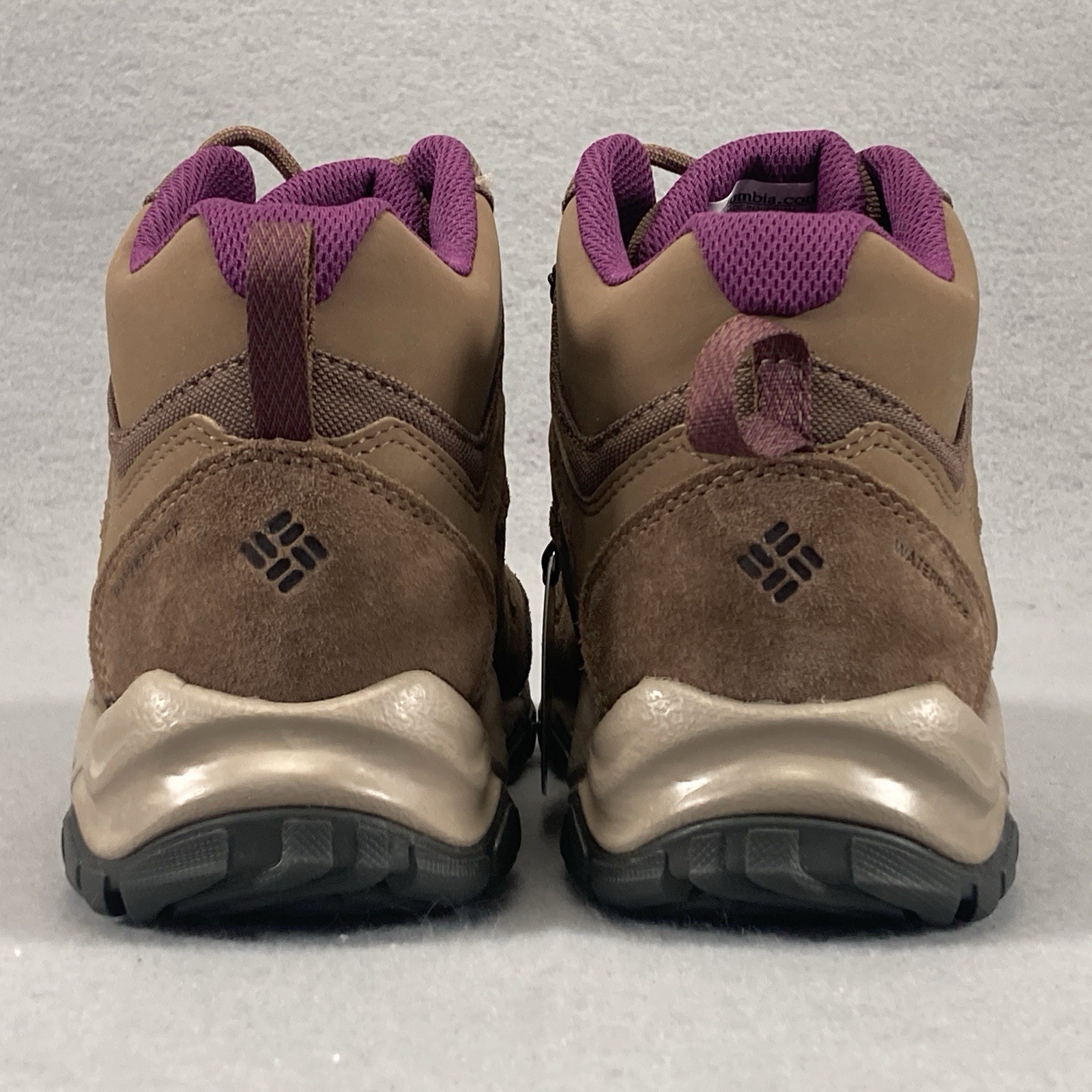 Columbia Redmond Mid Waterproof Hiking Boots Womens 7 Brown Leather Shoes