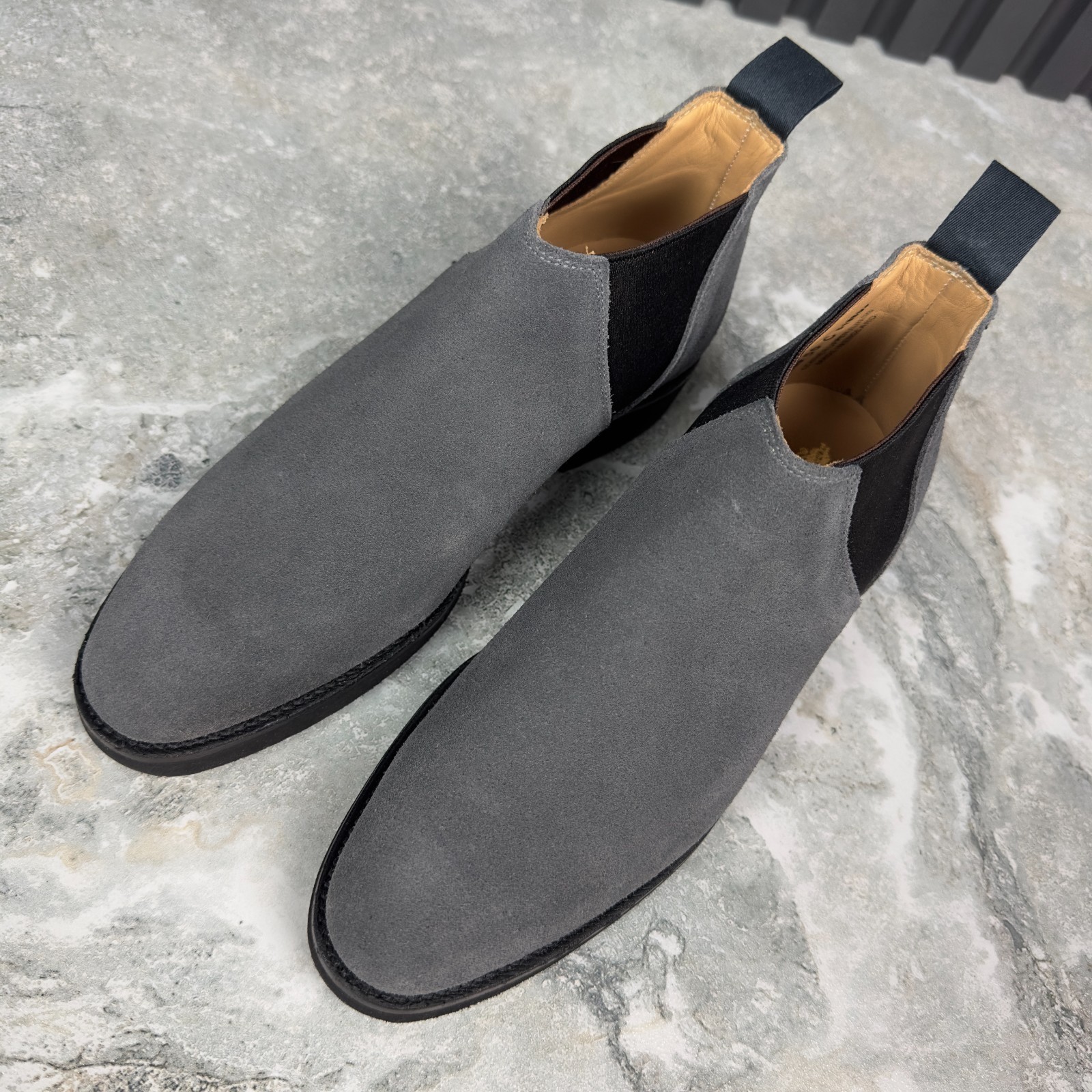 Crockett & Jones Lottie Chelsea Boots Grey Suede Chunky Sole 50 OS or 36.5 EUR