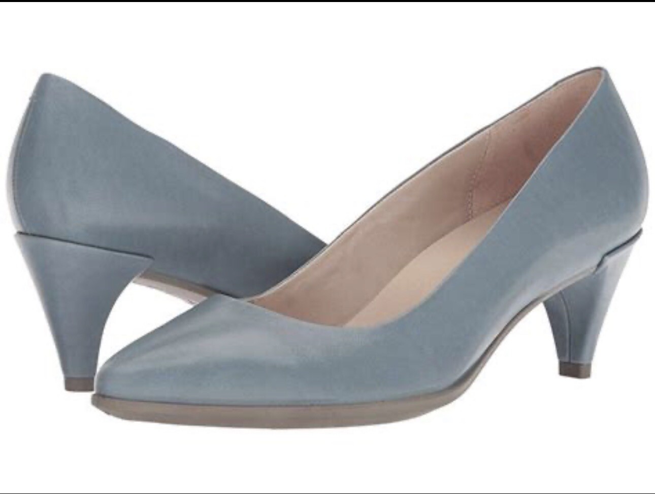 Ecco Women’s Shape 45 Sleek Pointy Pump Arona Blue Leather US 10-10.5 EU 41