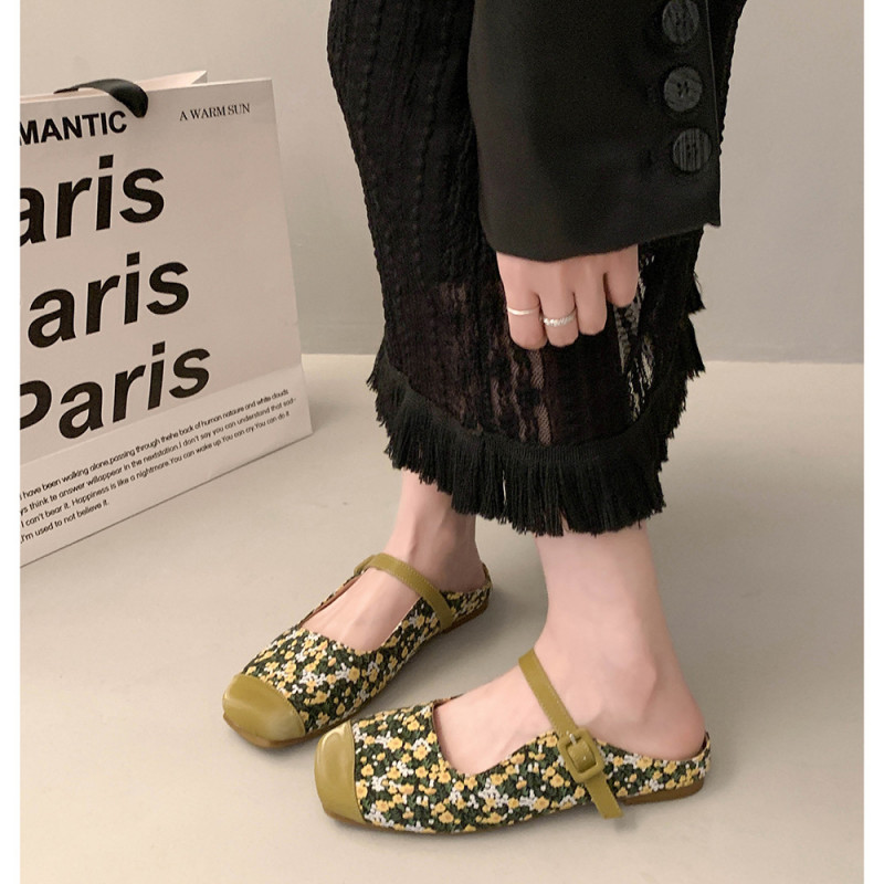 Women’s Fashion Casual Buckle Slip On Baotou Slippers Summer New Sandals