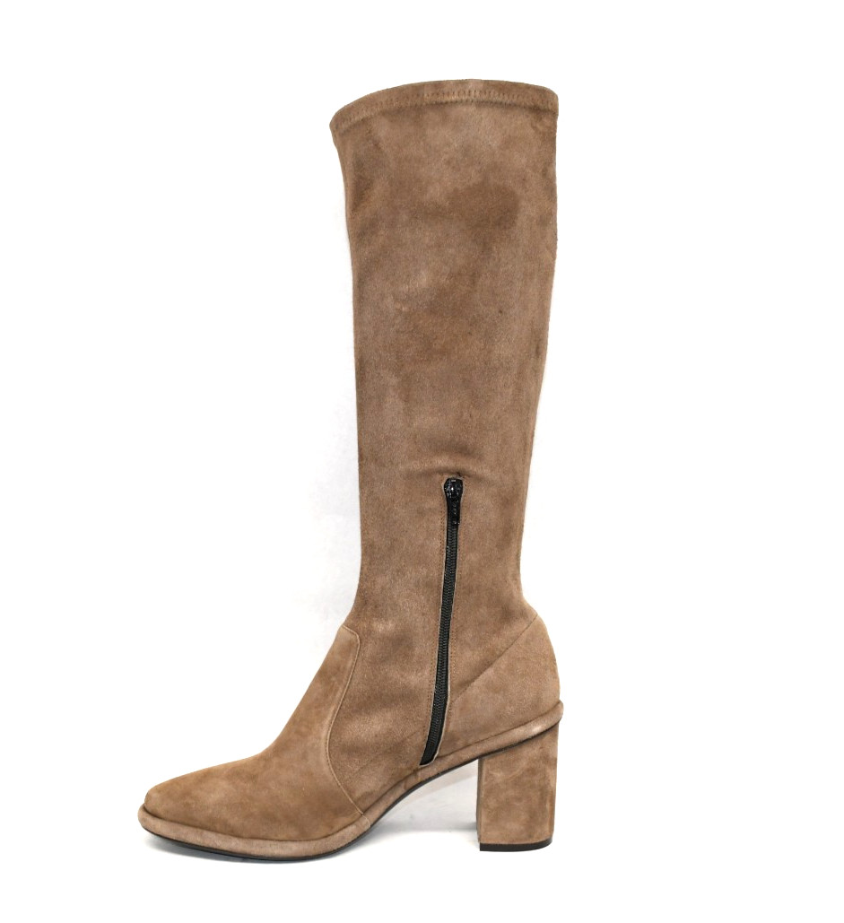 New! C by La Canadienne Beige Stretch Suede Boots Made in Italy 11 DD539