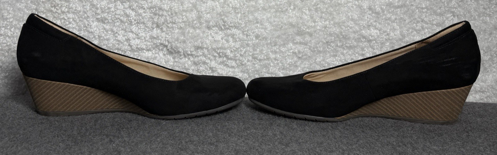 Dr Scholls Women’s BE FLEX Round Toe Wedge Pump Black Size 10W – Wide Width