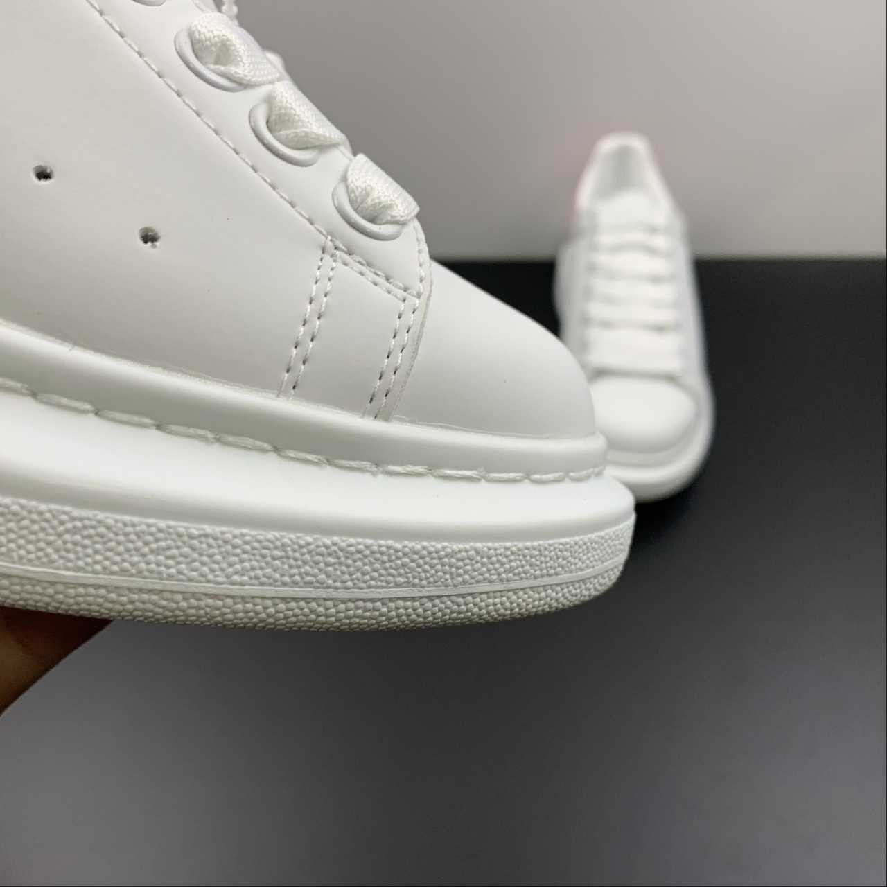 Alexander McQueen Oversized Sneaker White Pink Croc Heel Leather Platform Casual