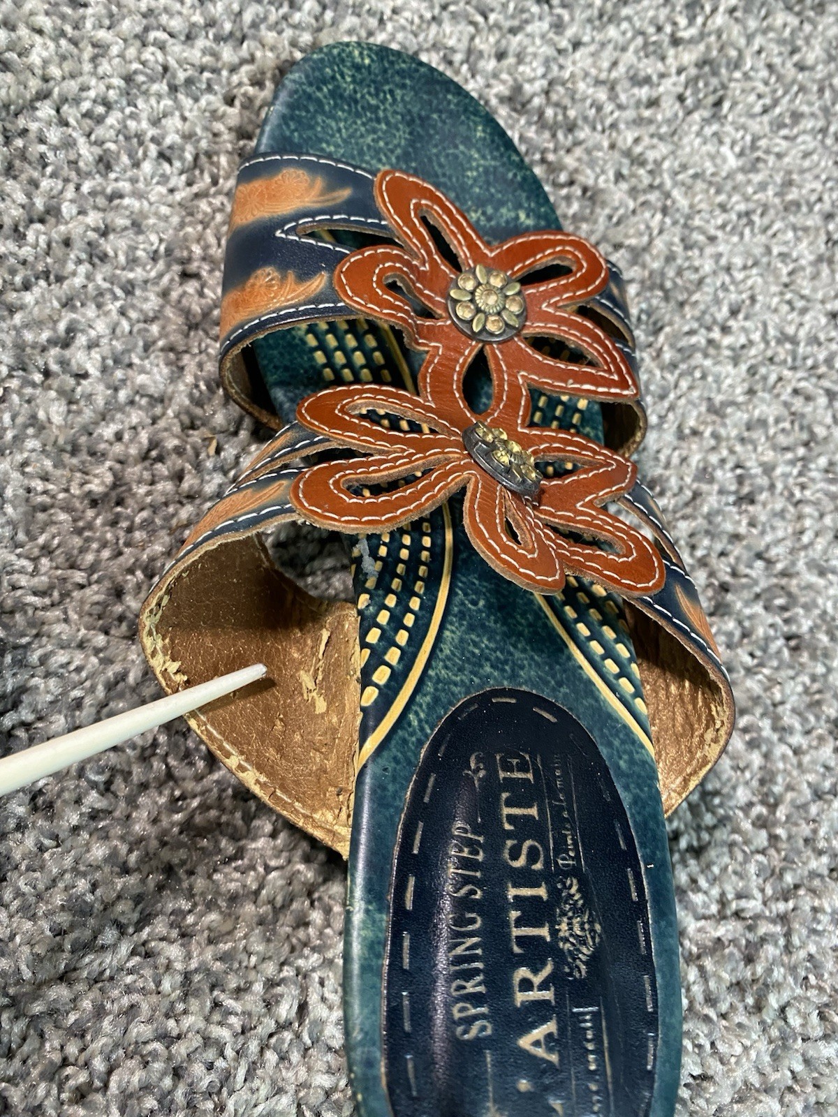 *Vintage* L’Artiste By Spring Step Carlina Leather Slides *Western Core*