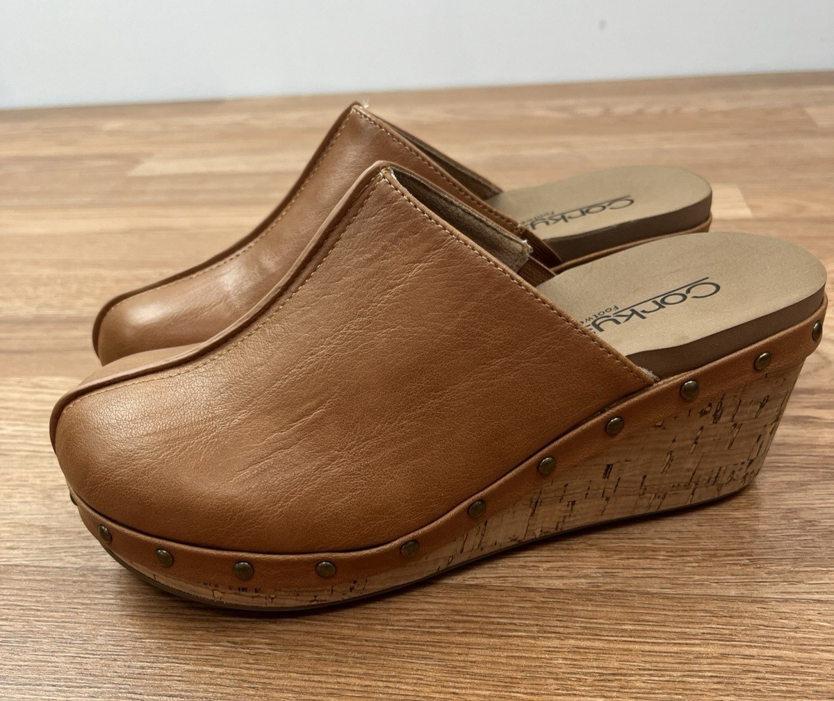Corkys Footwear Marley Wedge Clogs in Cognac Women’s Size 7 NEW