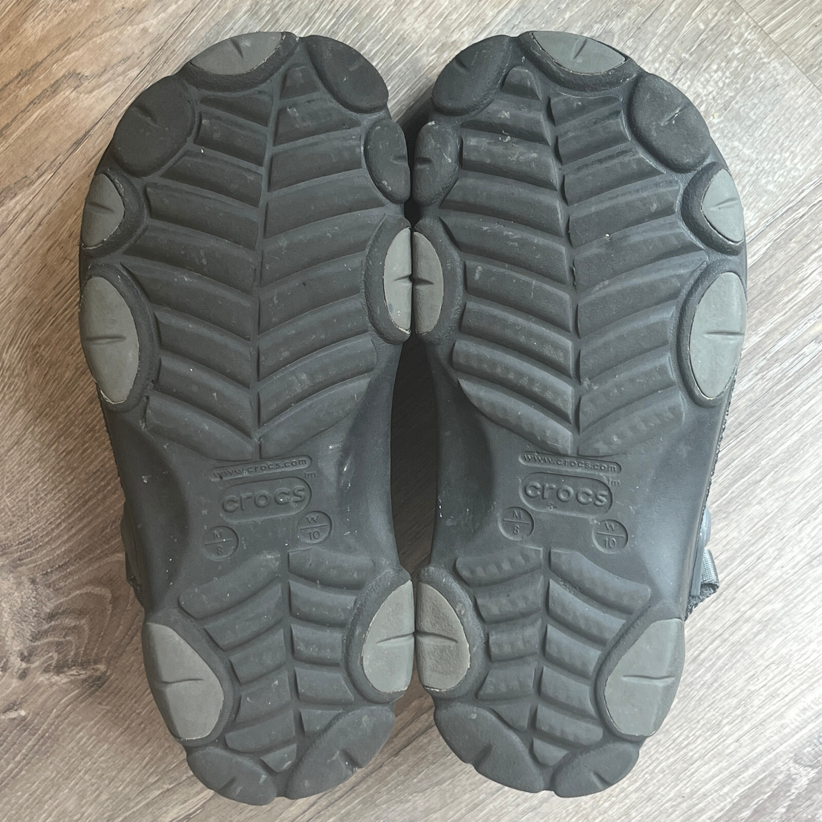 Crocs Classic All Terrain Clogs Adjustable Strap Matte Black Mens 8 Womens 10