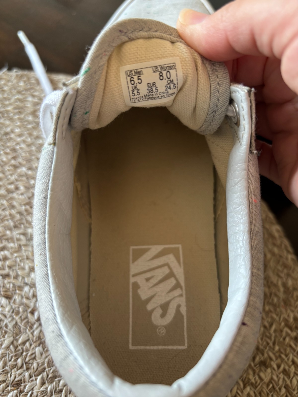 Vans Old Skool Speckle Jersey Womens Size 8.0 Gray White Athletic Shoes Sneakers