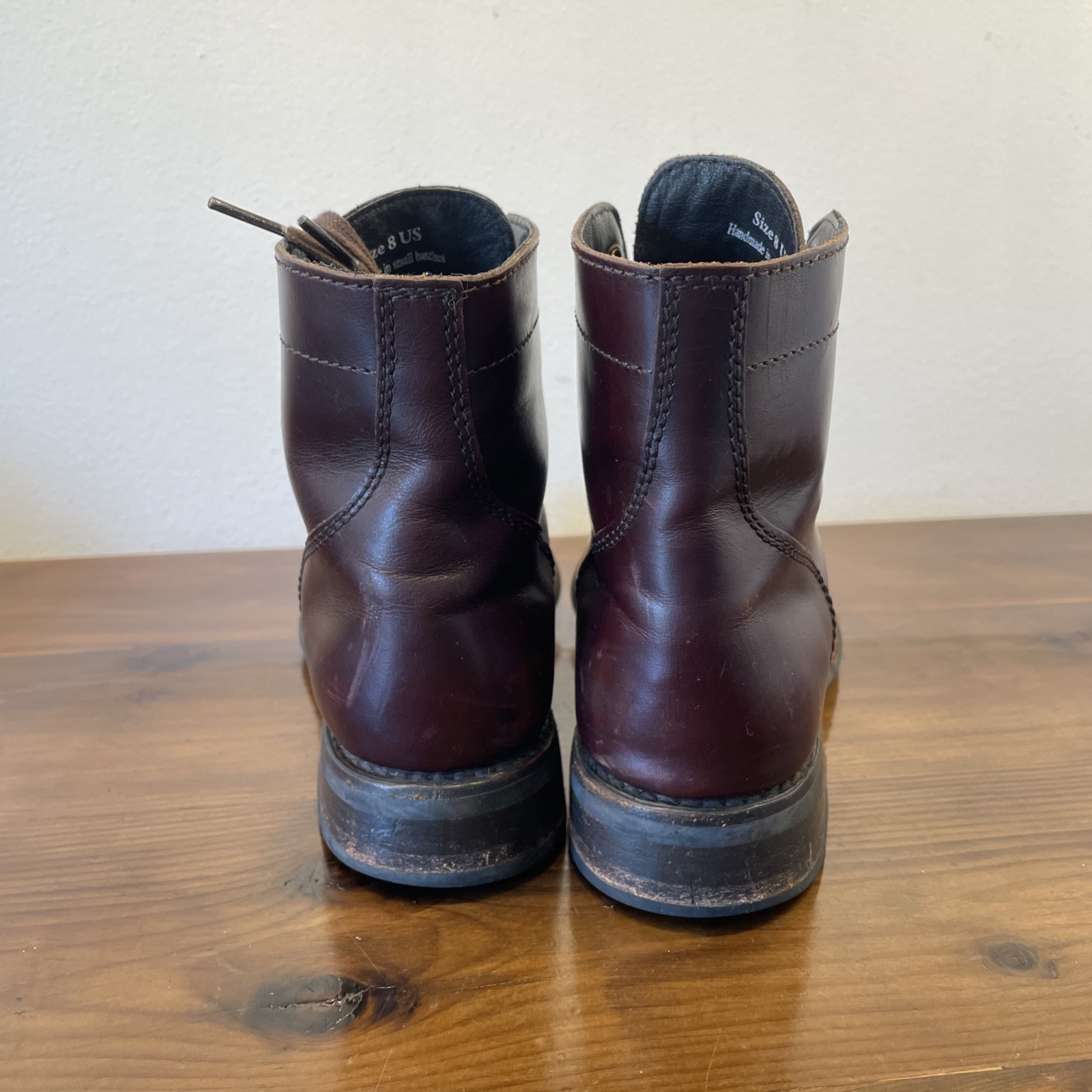 Thursday Captain Leather Boots Women 8 Brandy Ankle Cap Toe Preppy Rugged Office