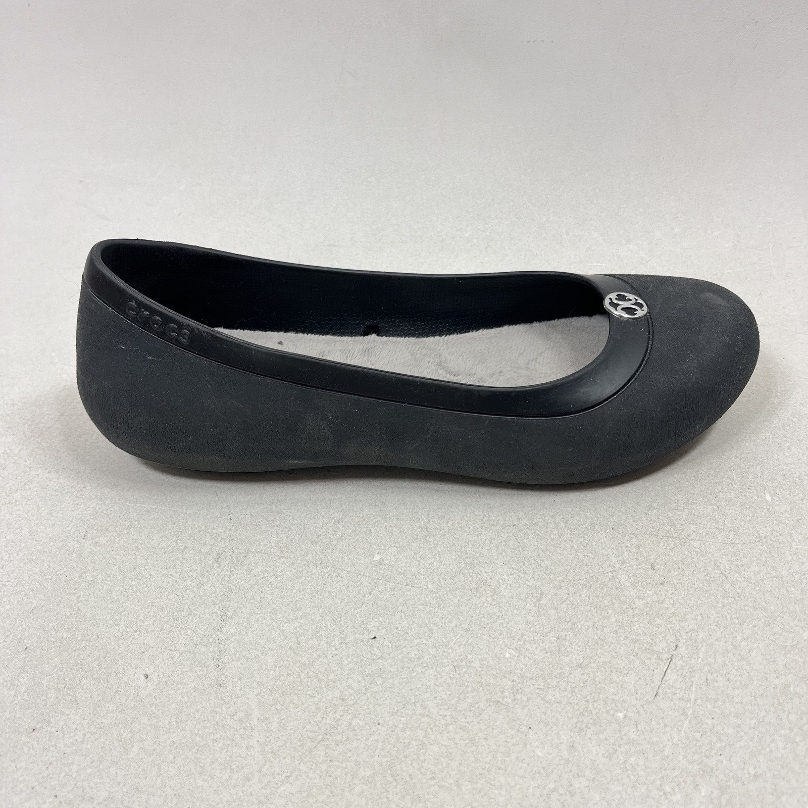 Crocs Women’s Black Flats W9 Faux Fur Lined Slip On Comfort Shoes
