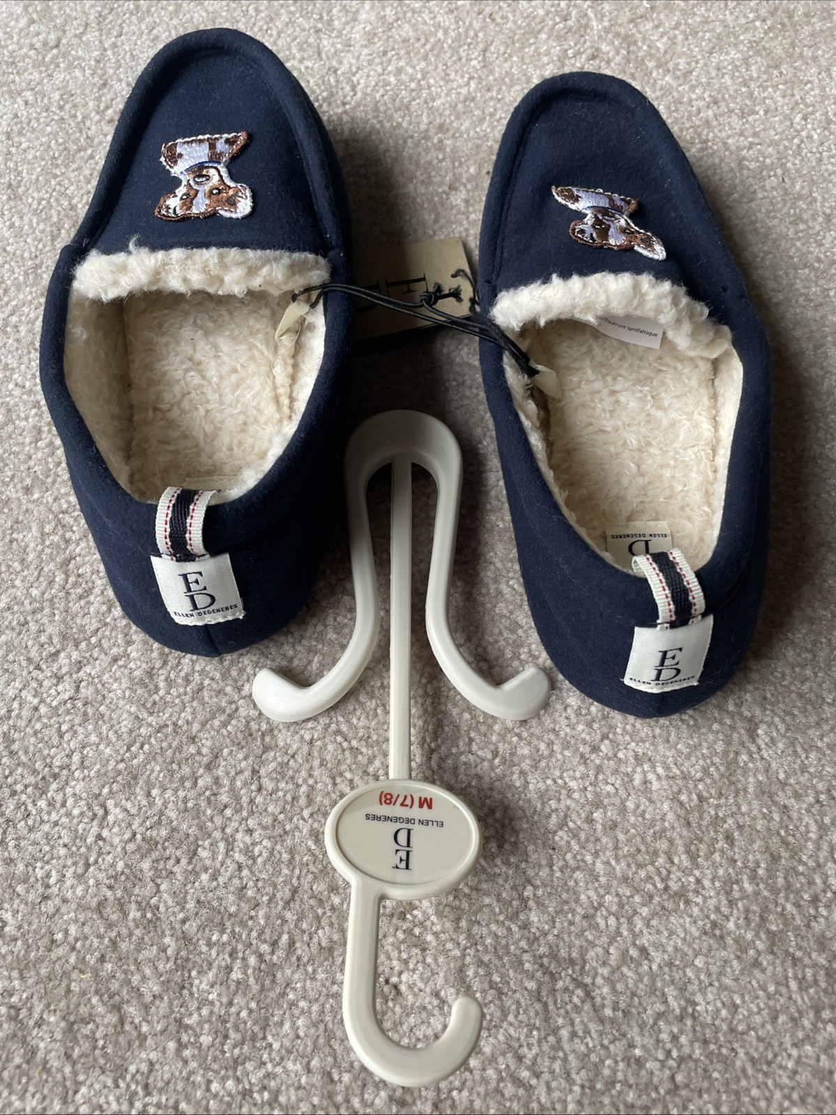 ED ELLEN DEGENERES Winslett Lagoon Limited Edition Dog Collection Slippers M 7/8