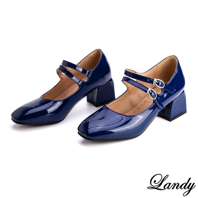 Women’s Candy Mid Block Heel Mary Janes Shiny Buckle Wedding Pump Shoes 50/52/54