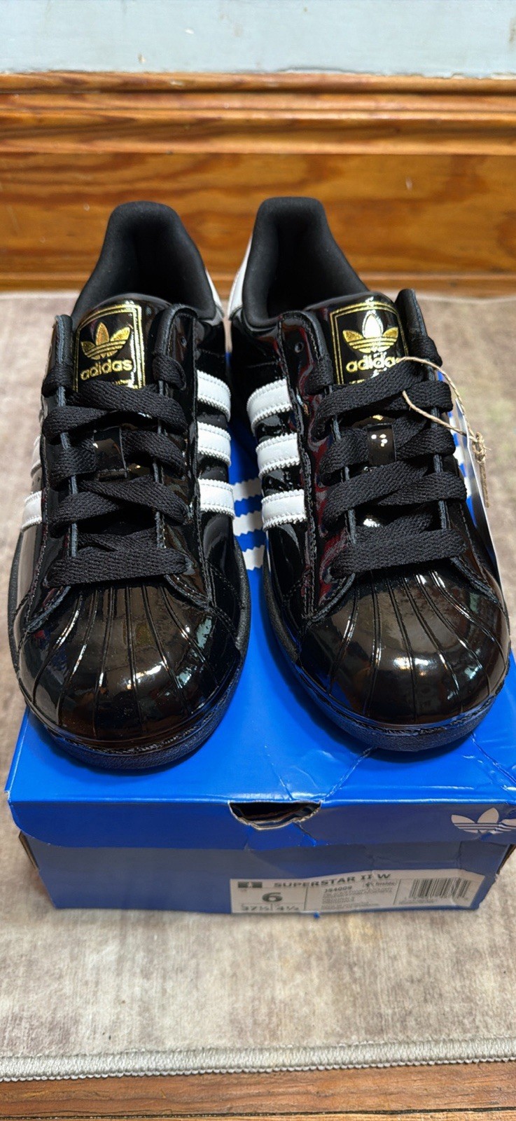 adidas Originals Superstar II W C Black White Gold Size 6 Women JS4009