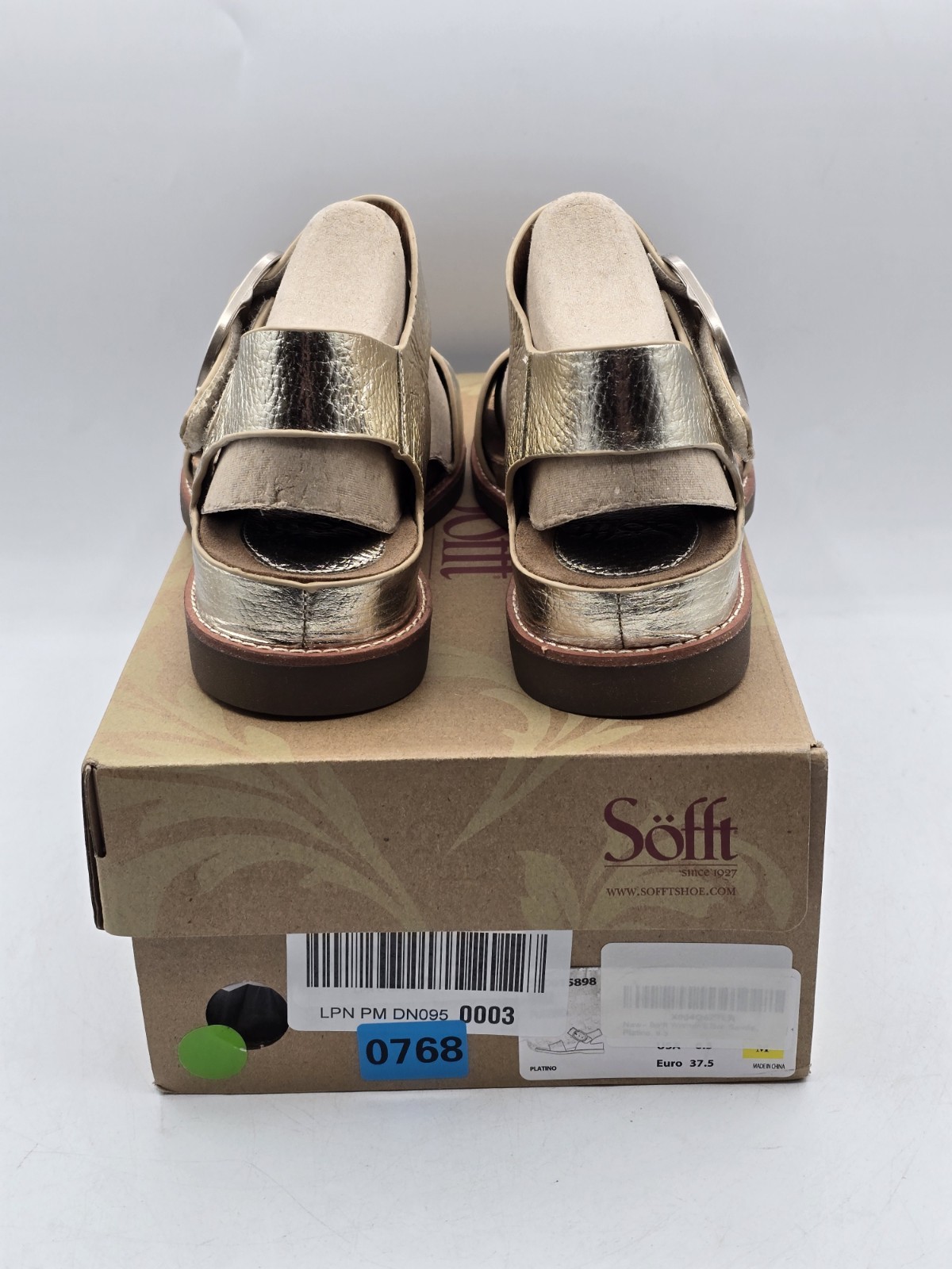 NIB Sofft Women’s Bali Platino Sandal – Size 6.5M
