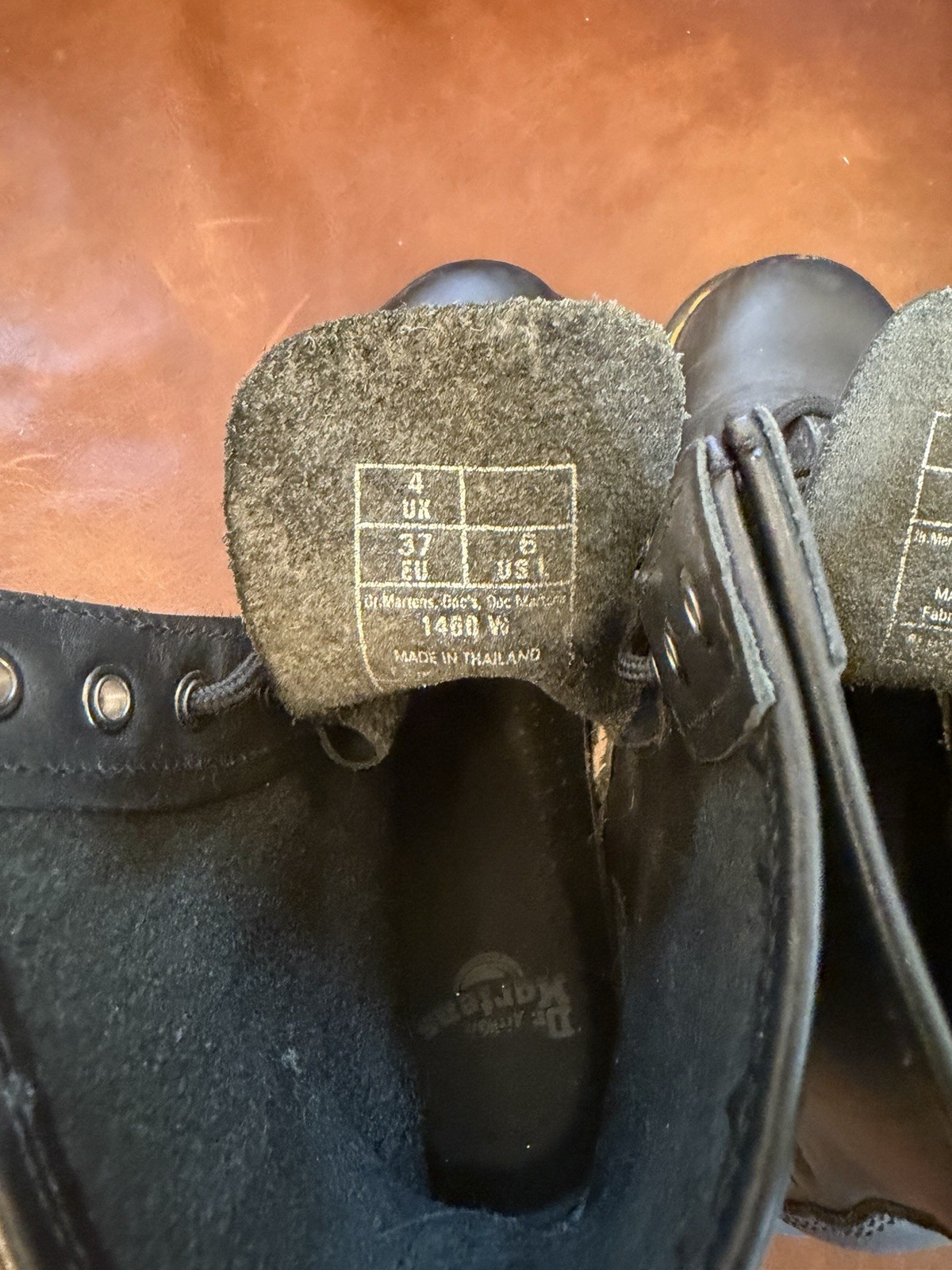 Dr. Martens 1460W Black Leather Combat Ankle Boots Lace-Up Womens US 6 EU 37